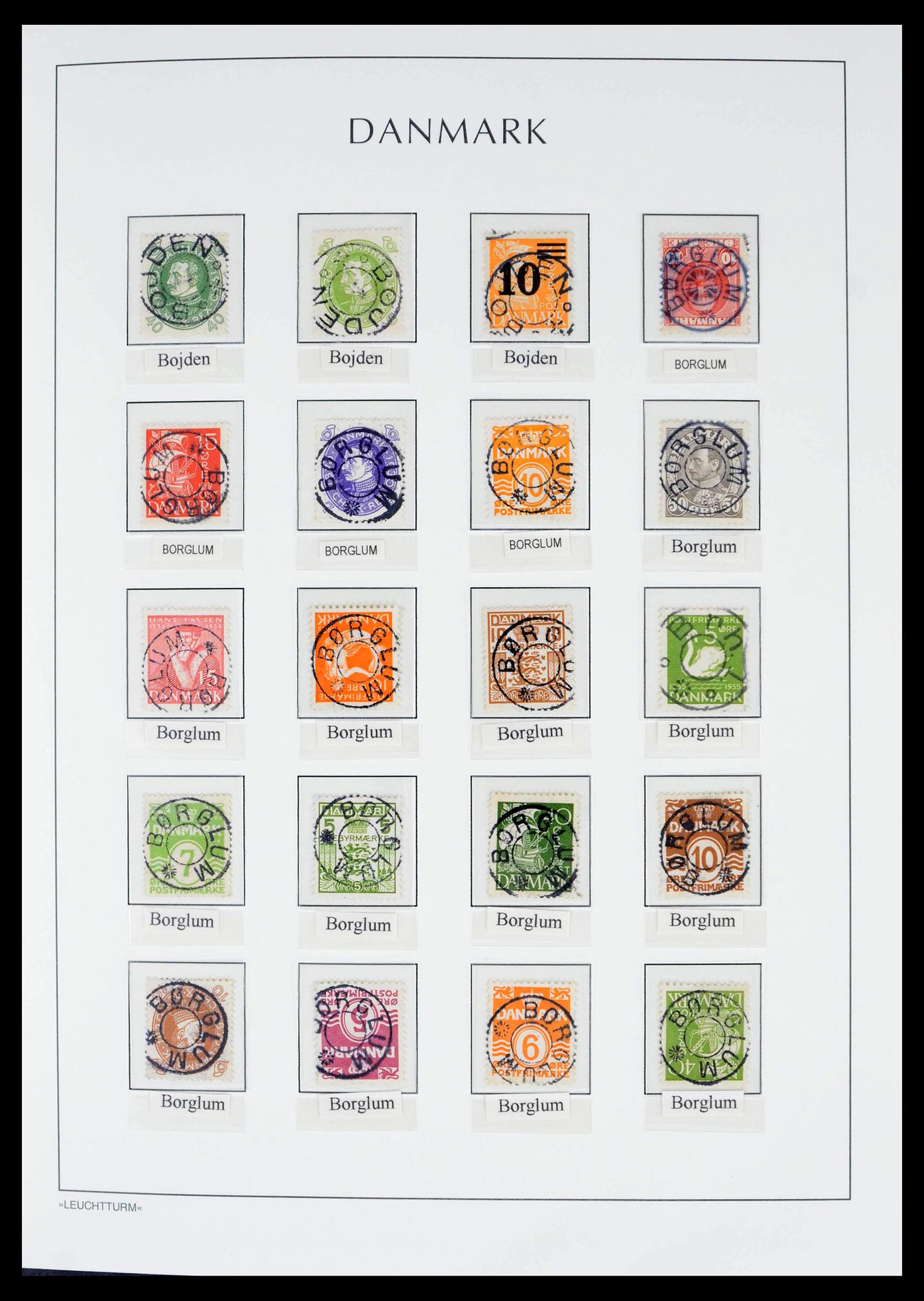 39450 0017 - Postzegelverzameling 39450 Denemarken sterstempels 1874-1940.