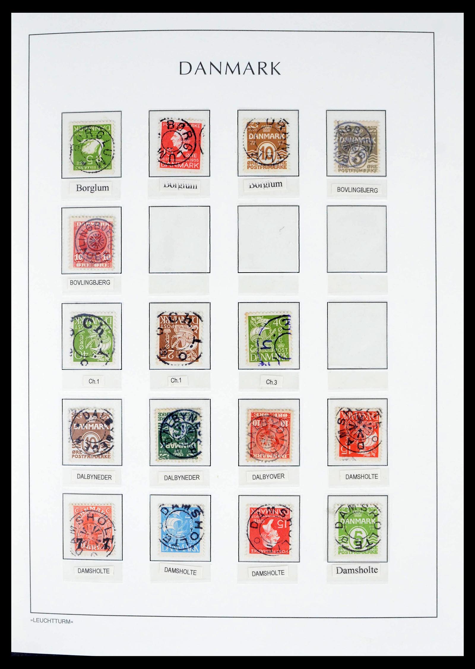 39450 0018 - Postzegelverzameling 39450 Denemarken sterstempels 1874-1940.