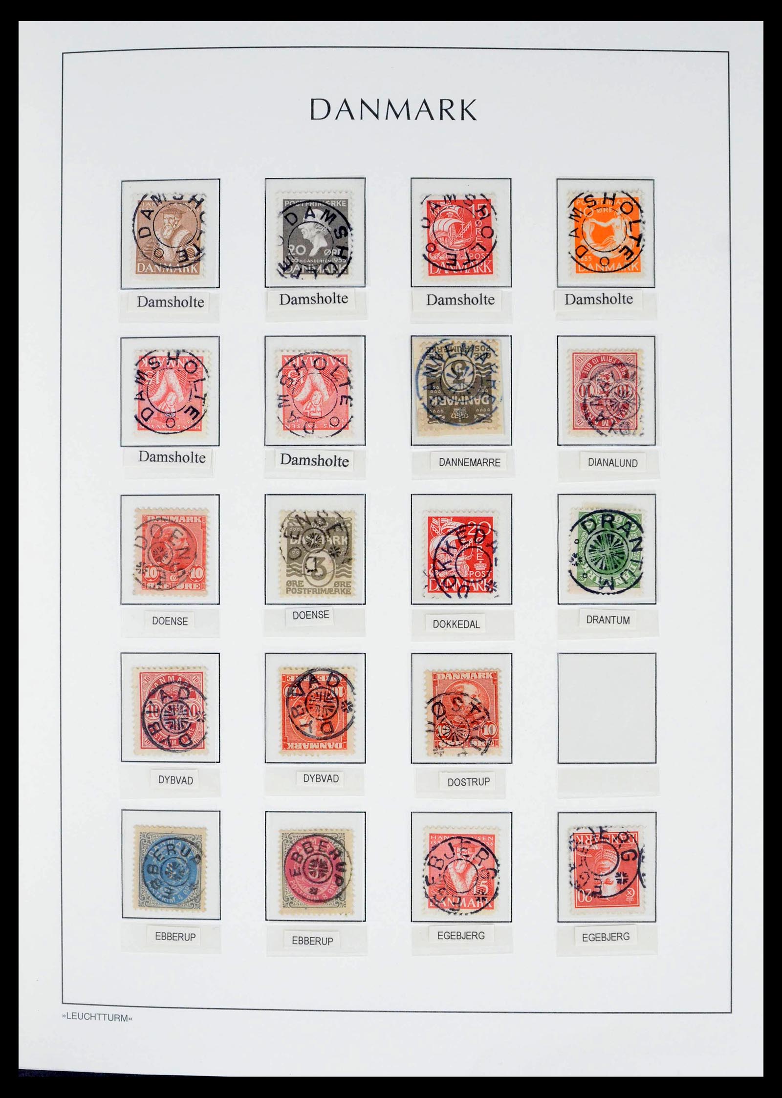 39450 0019 - Postzegelverzameling 39450 Denemarken sterstempels 1874-1940.