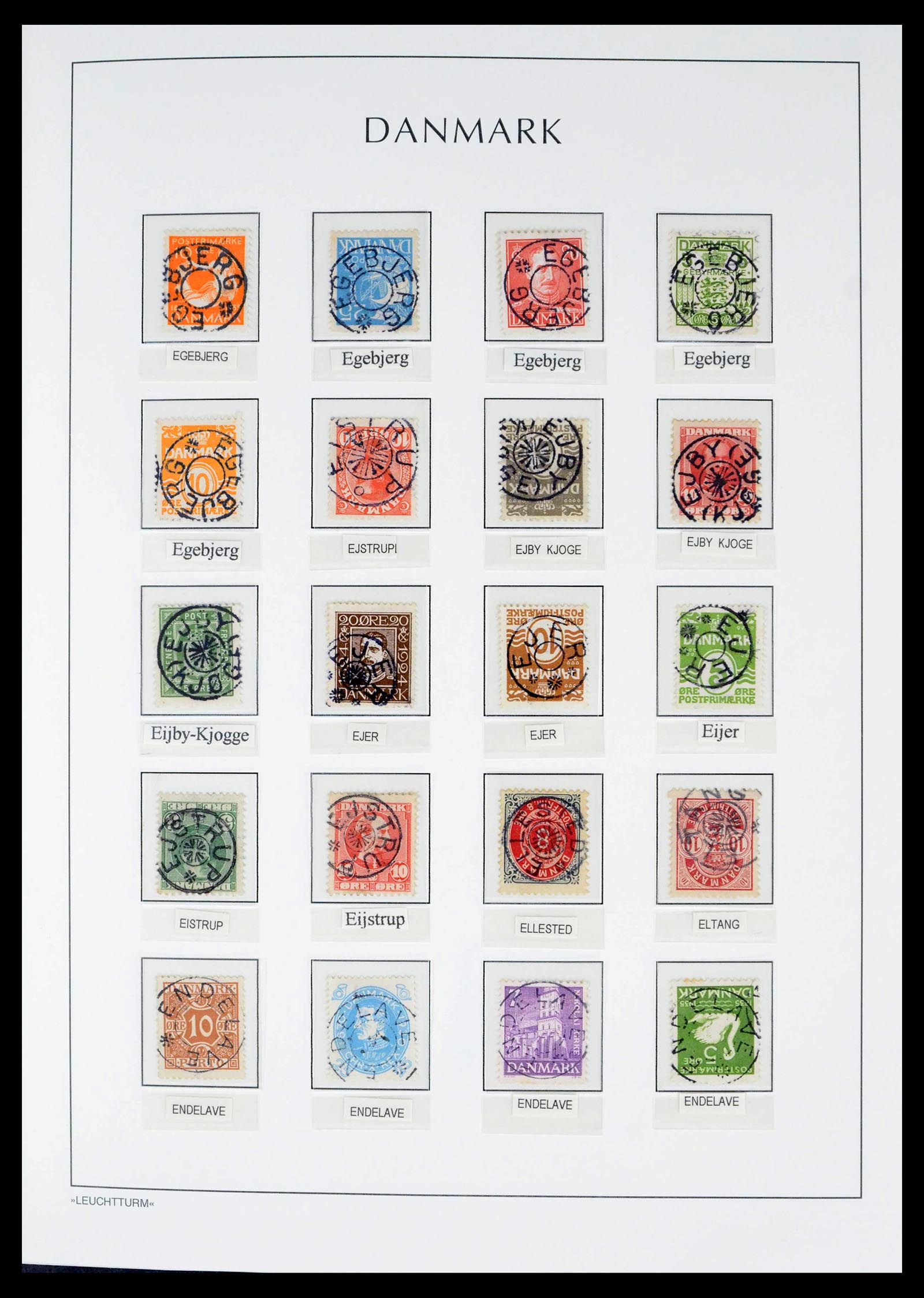 39450 0020 - Postzegelverzameling 39450 Denemarken sterstempels 1874-1940.
