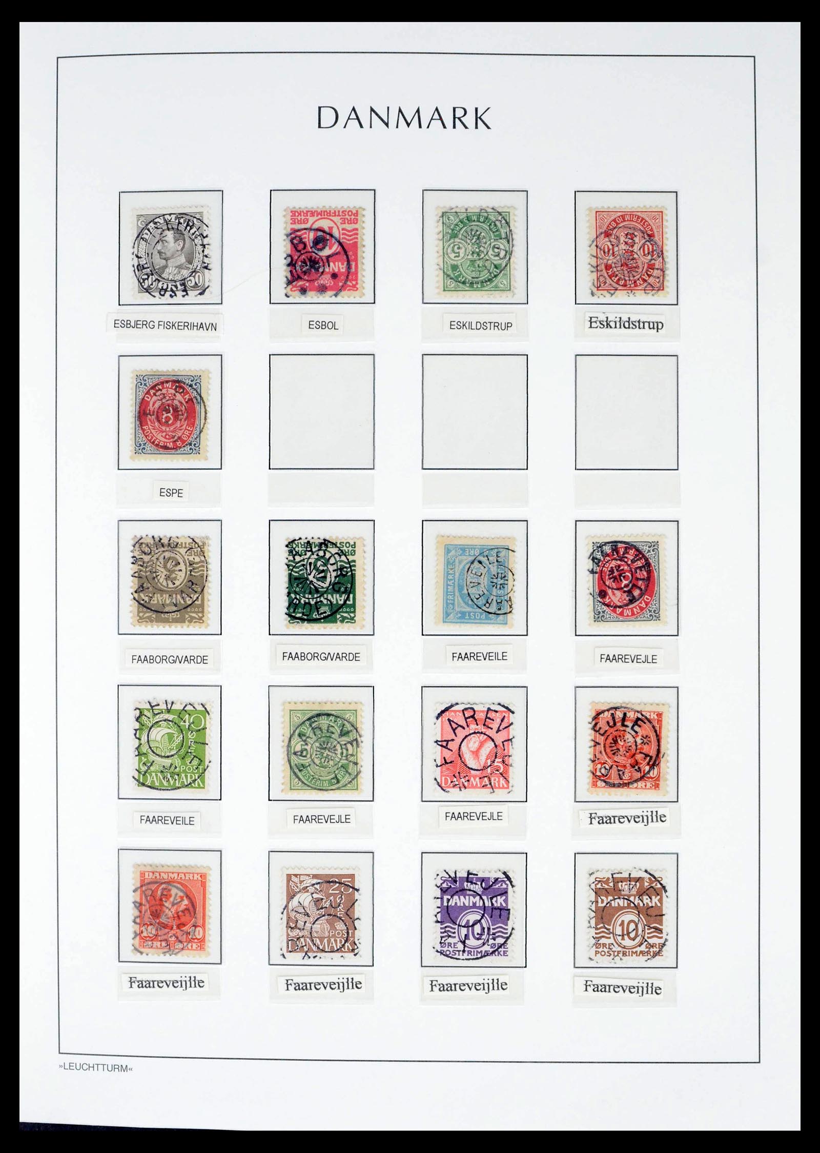 39450 0022 - Postzegelverzameling 39450 Denemarken sterstempels 1874-1940.