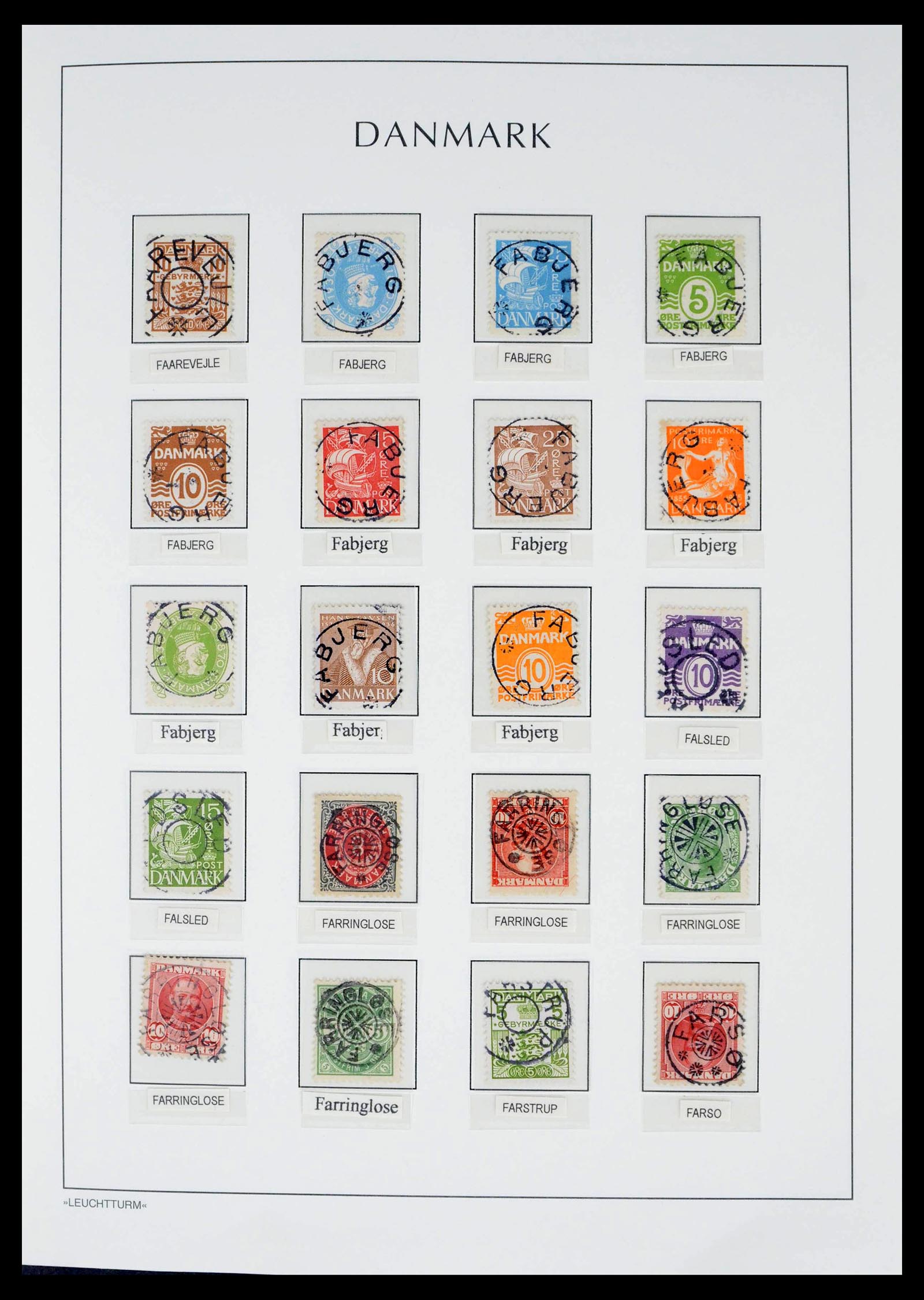 39450 0023 - Postzegelverzameling 39450 Denemarken sterstempels 1874-1940.