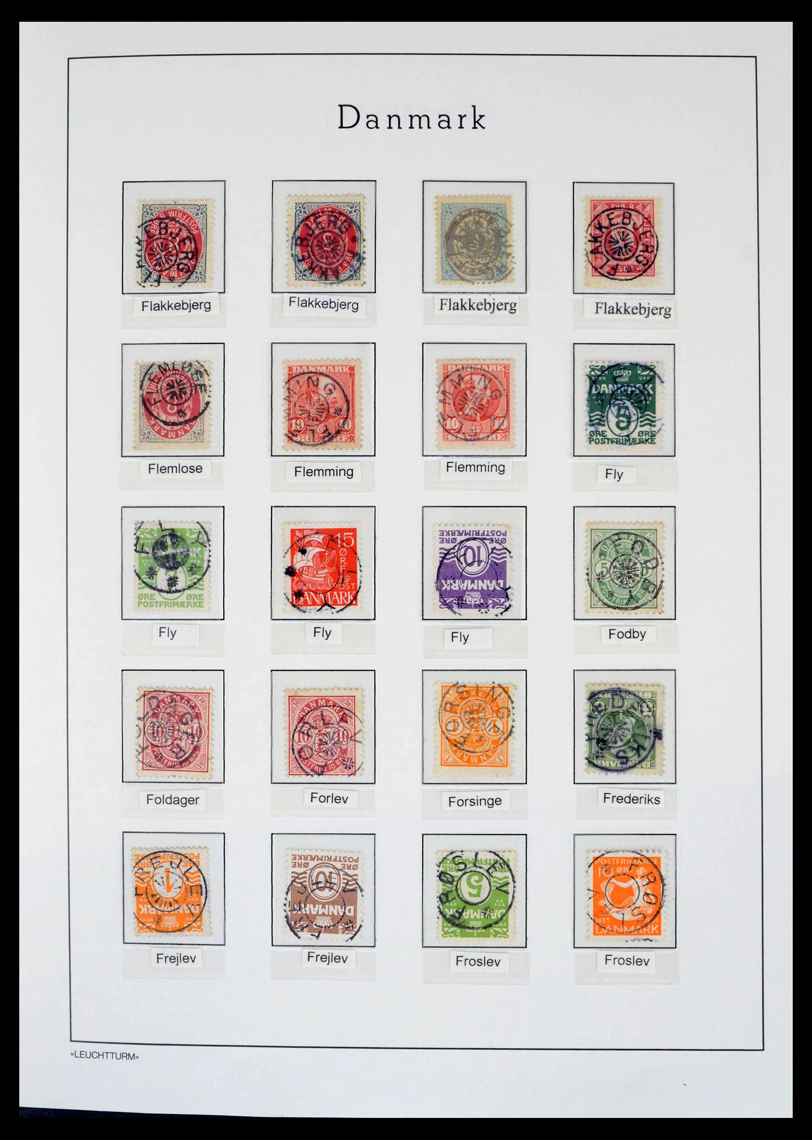 39450 0025 - Postzegelverzameling 39450 Denemarken sterstempels 1874-1940.