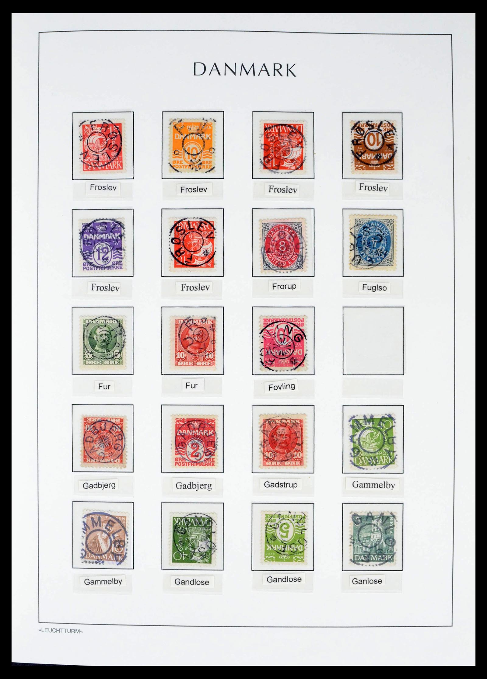 39450 0026 - Postzegelverzameling 39450 Denemarken sterstempels 1874-1940.