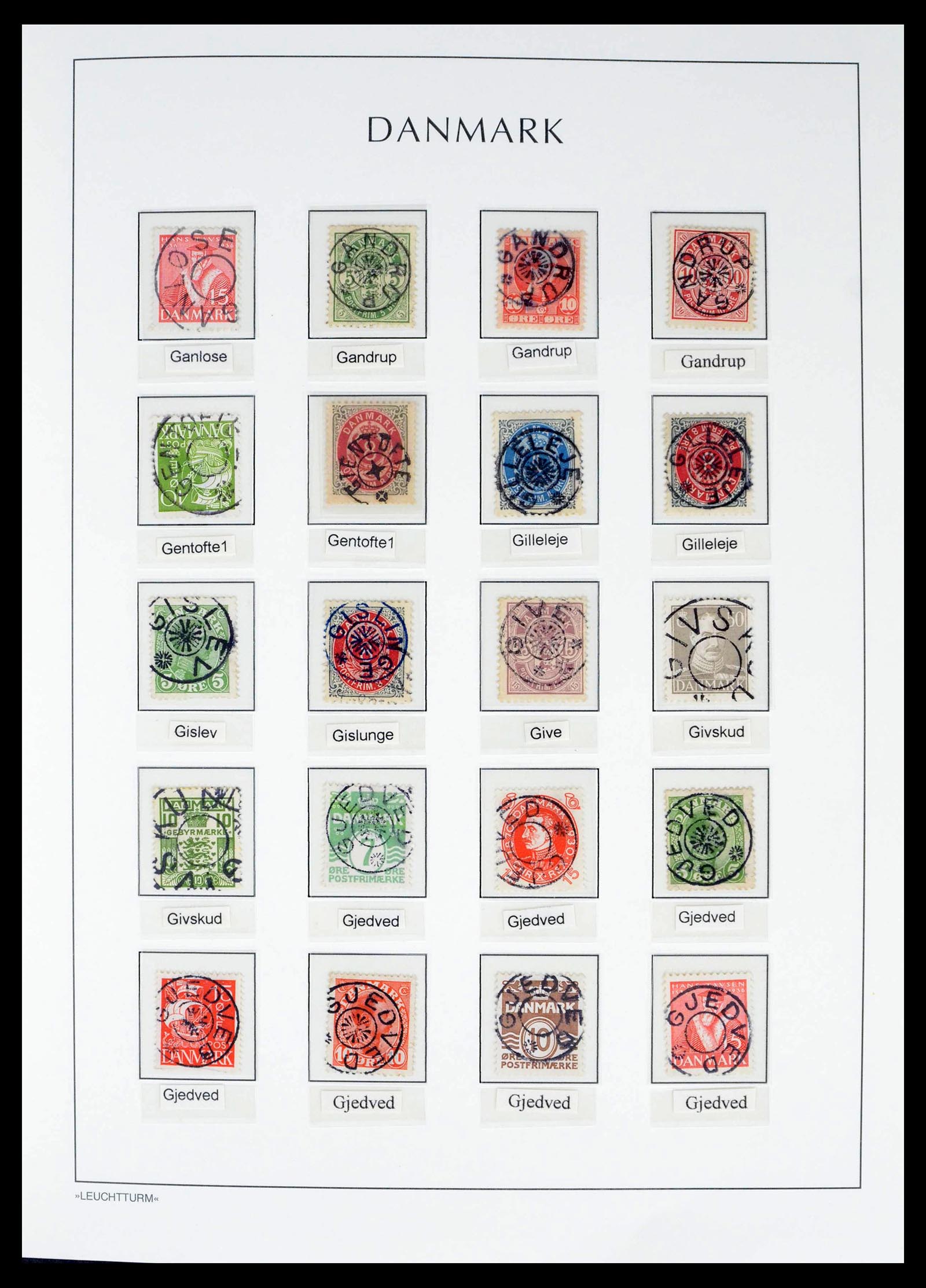 39450 0027 - Postzegelverzameling 39450 Denemarken sterstempels 1874-1940.