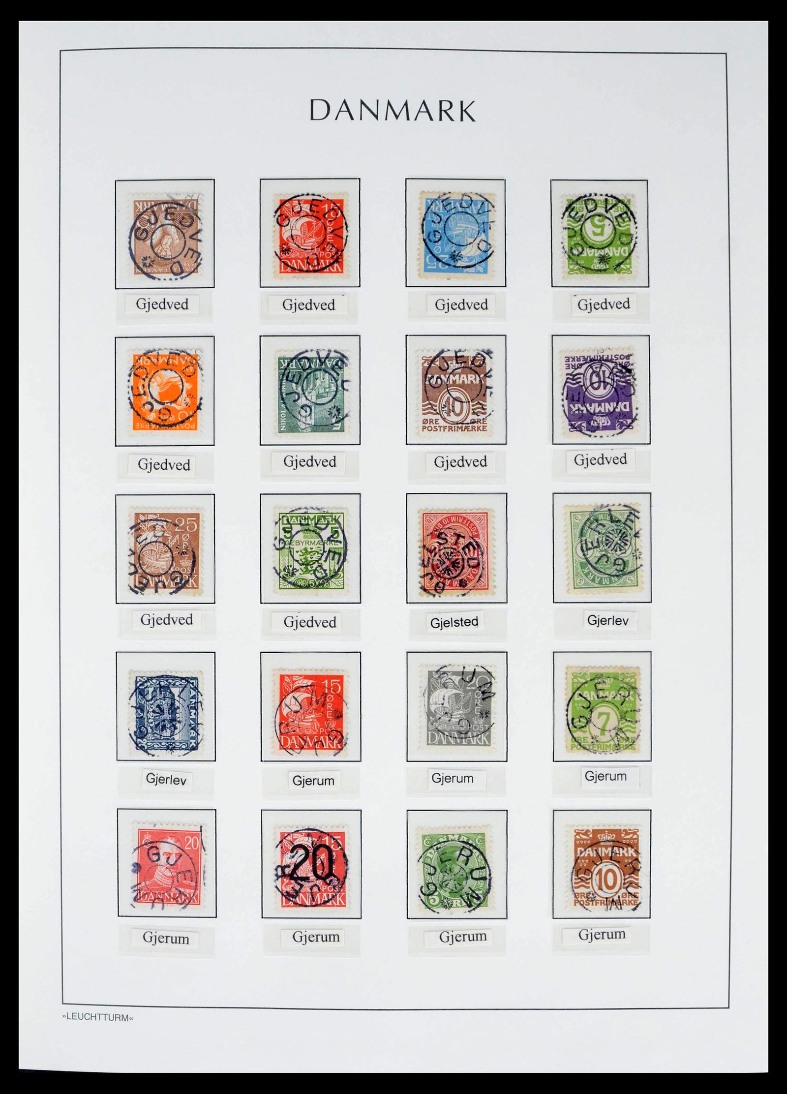 39450 0028 - Postzegelverzameling 39450 Denemarken sterstempels 1874-1940.