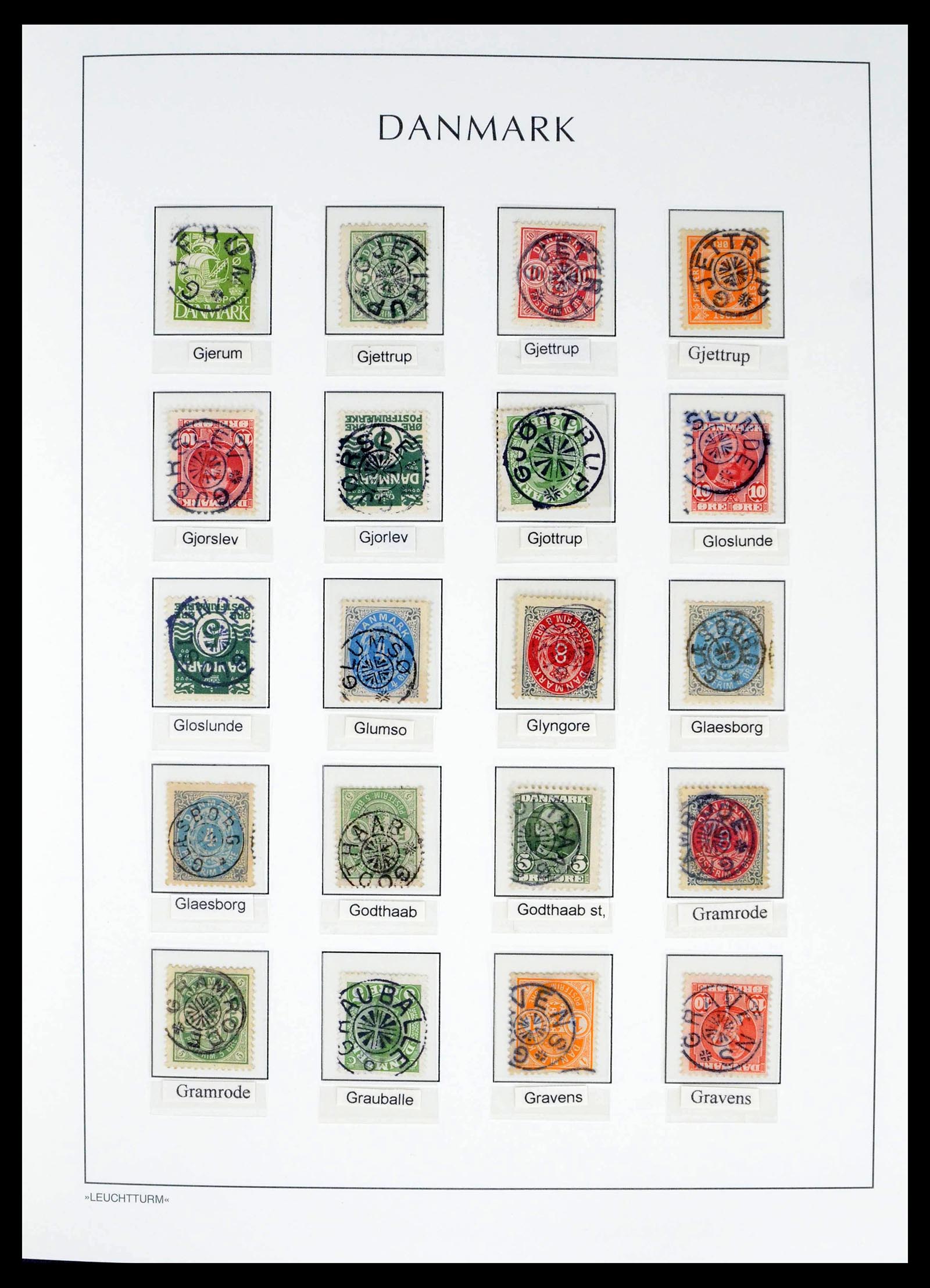 39450 0029 - Postzegelverzameling 39450 Denemarken sterstempels 1874-1940.