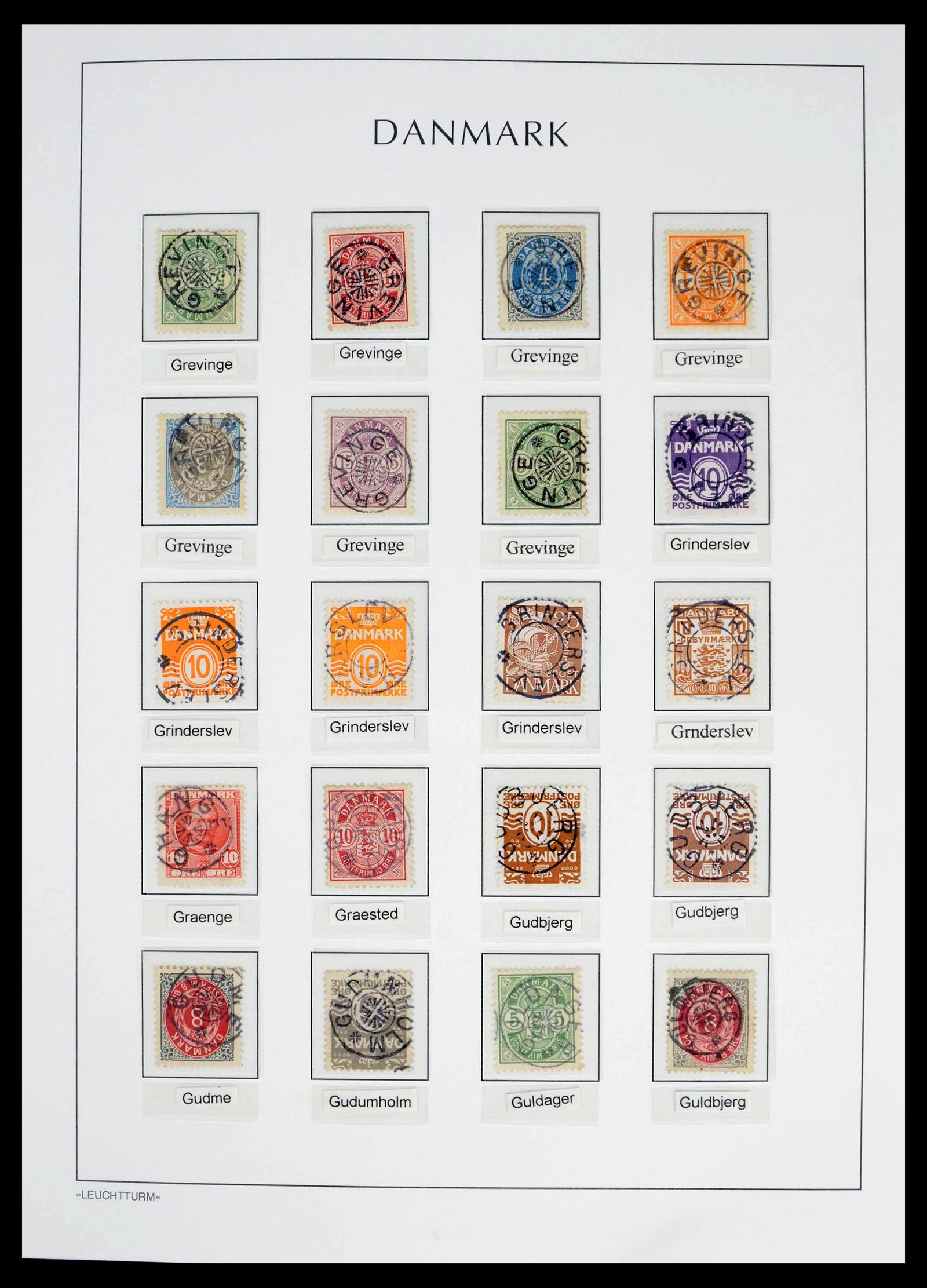 39450 0031 - Postzegelverzameling 39450 Denemarken sterstempels 1874-1940.