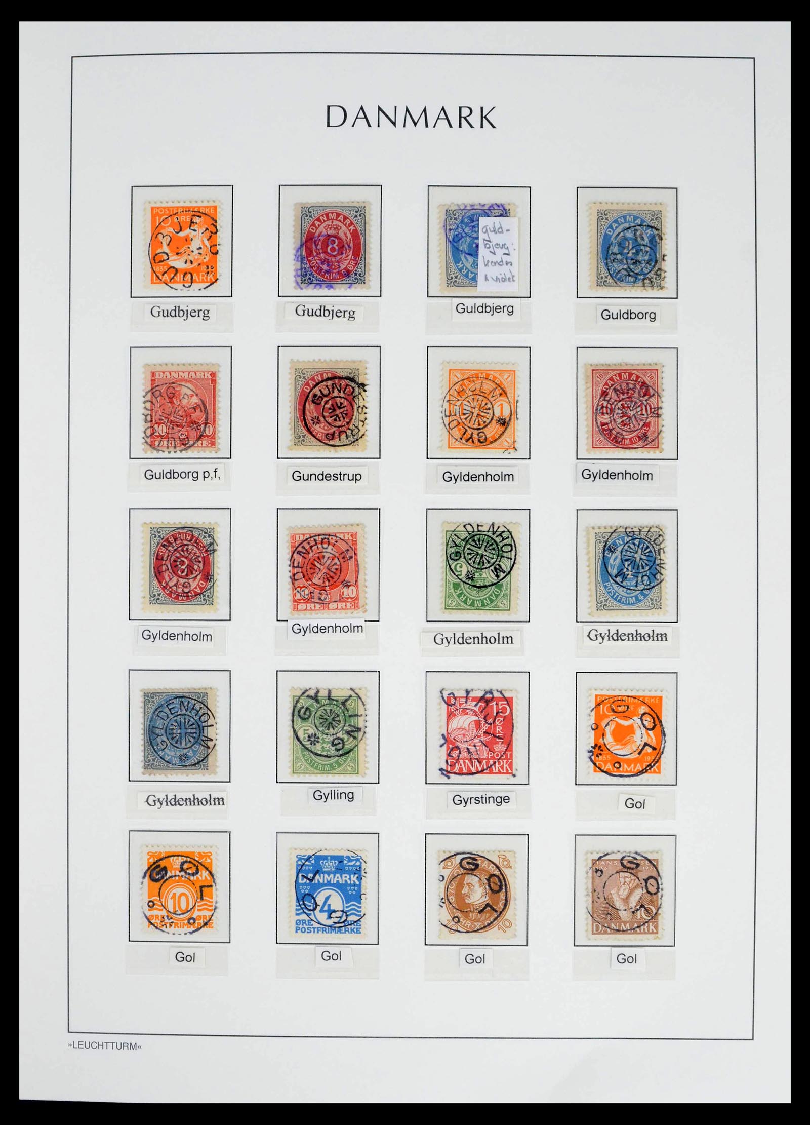 39450 0032 - Postzegelverzameling 39450 Denemarken sterstempels 1874-1940.