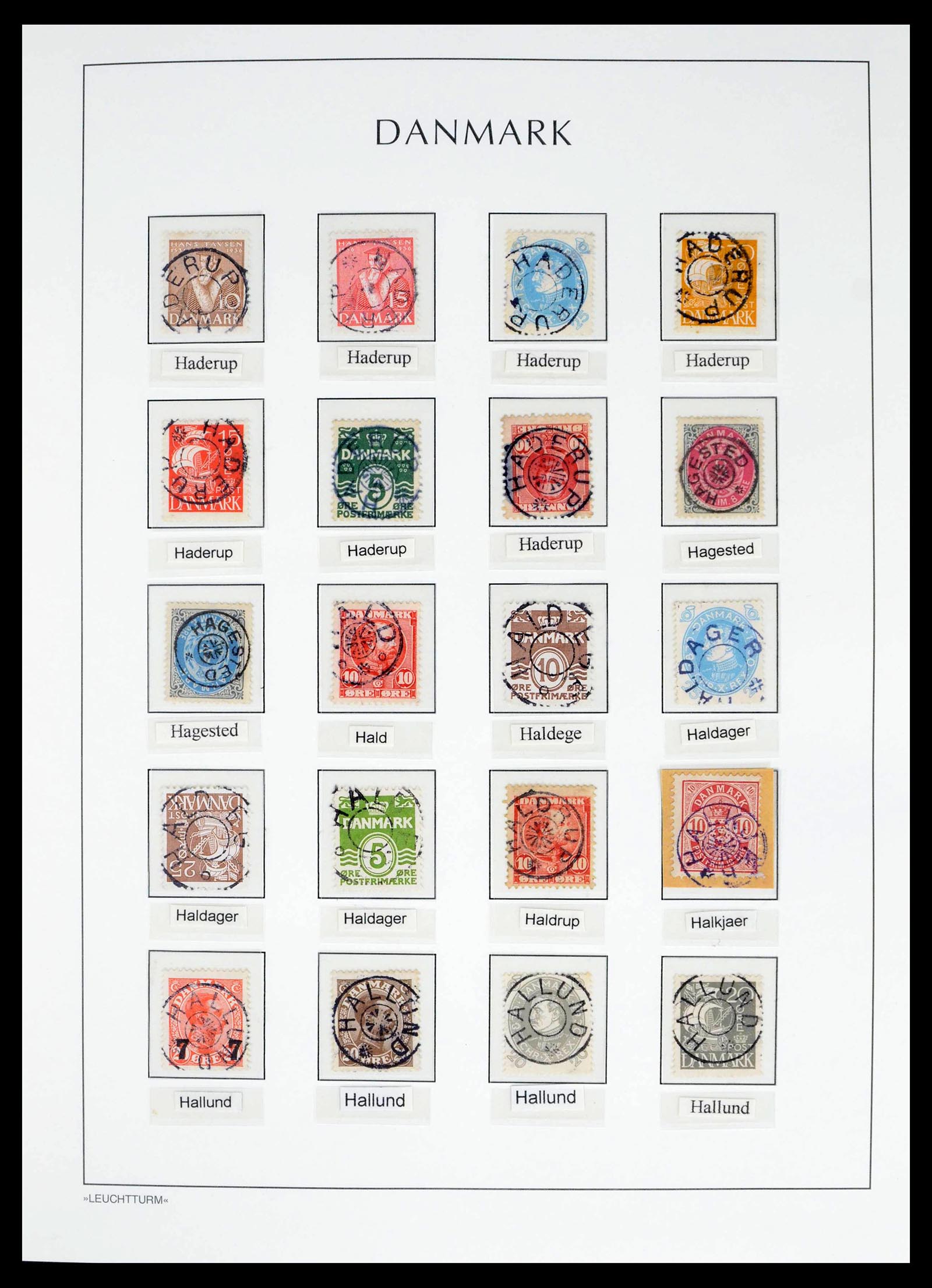 39450 0034 - Postzegelverzameling 39450 Denemarken sterstempels 1874-1940.