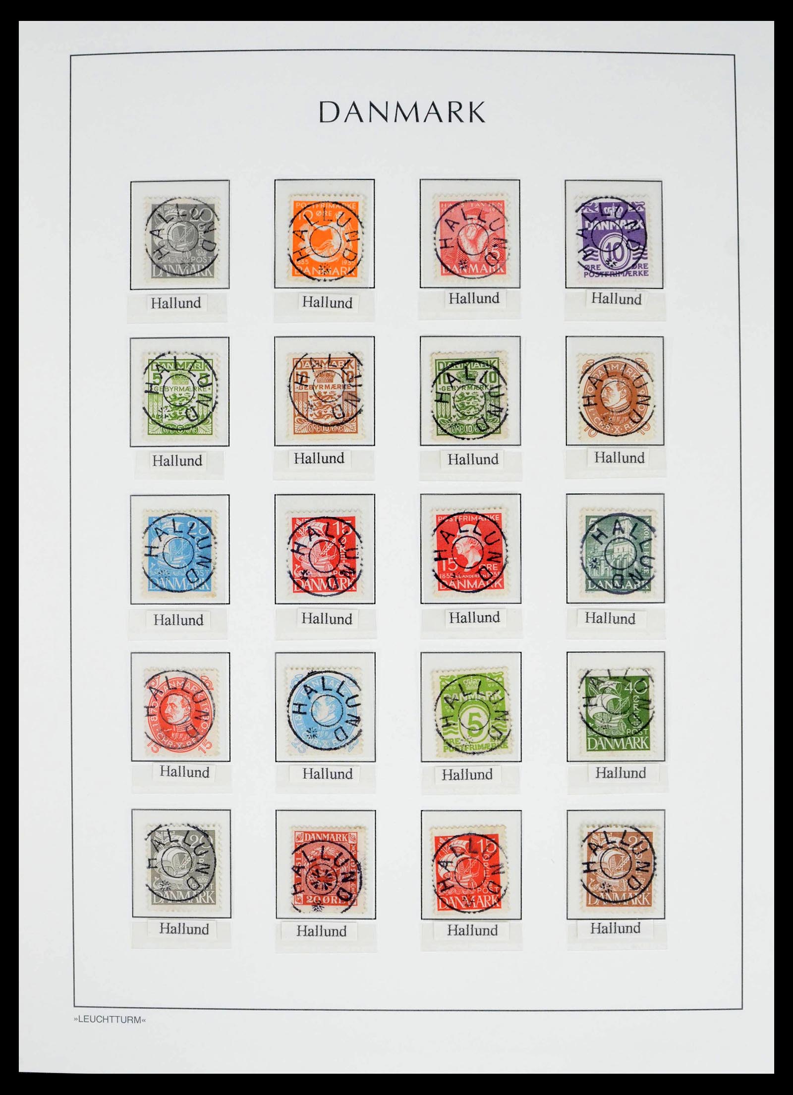 39450 0035 - Postzegelverzameling 39450 Denemarken sterstempels 1874-1940.