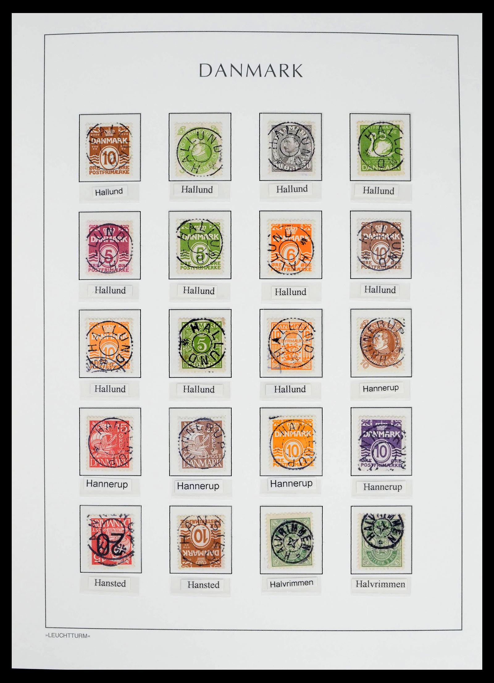 39450 0036 - Postzegelverzameling 39450 Denemarken sterstempels 1874-1940.