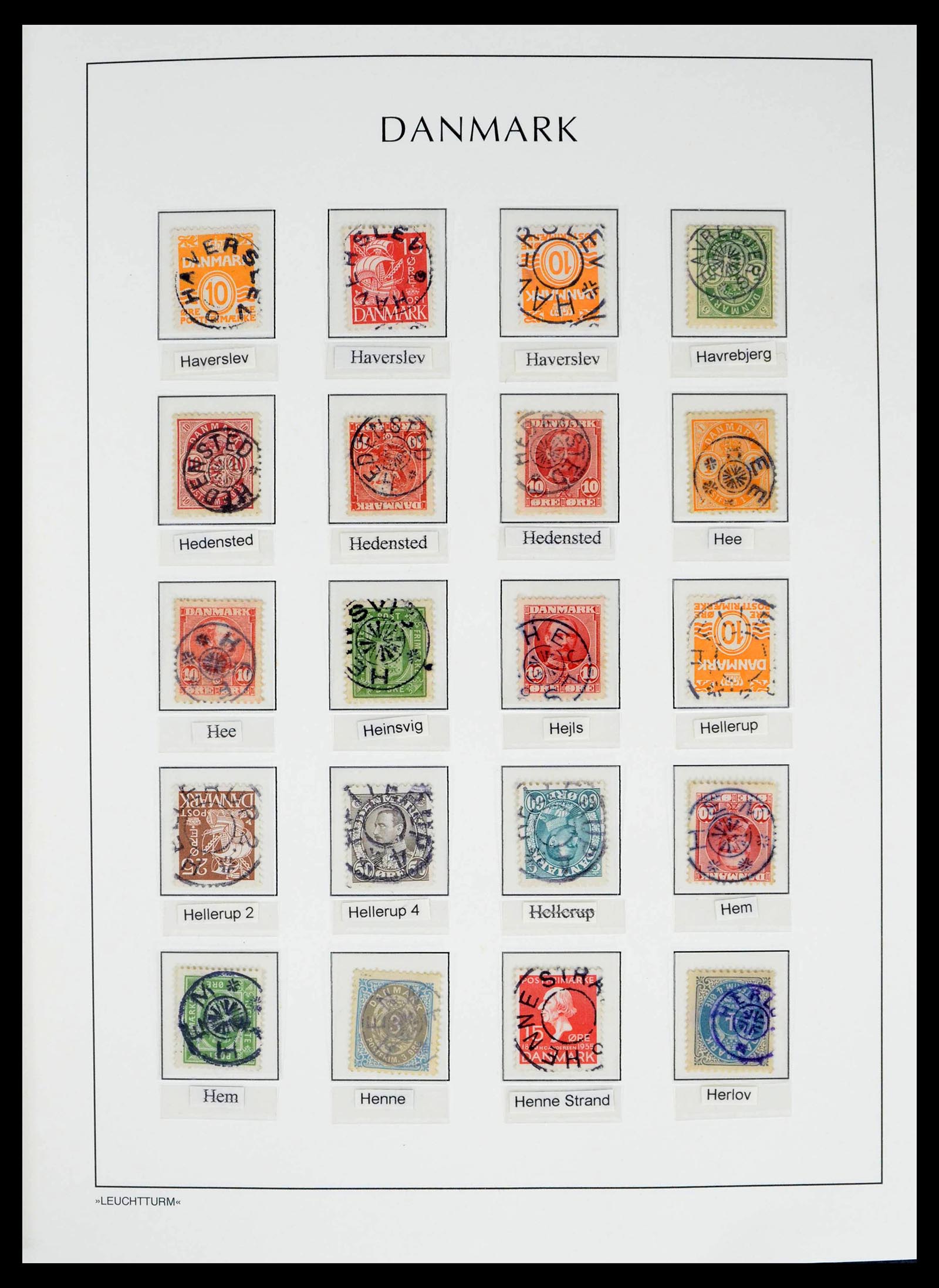 39450 0039 - Postzegelverzameling 39450 Denemarken sterstempels 1874-1940.