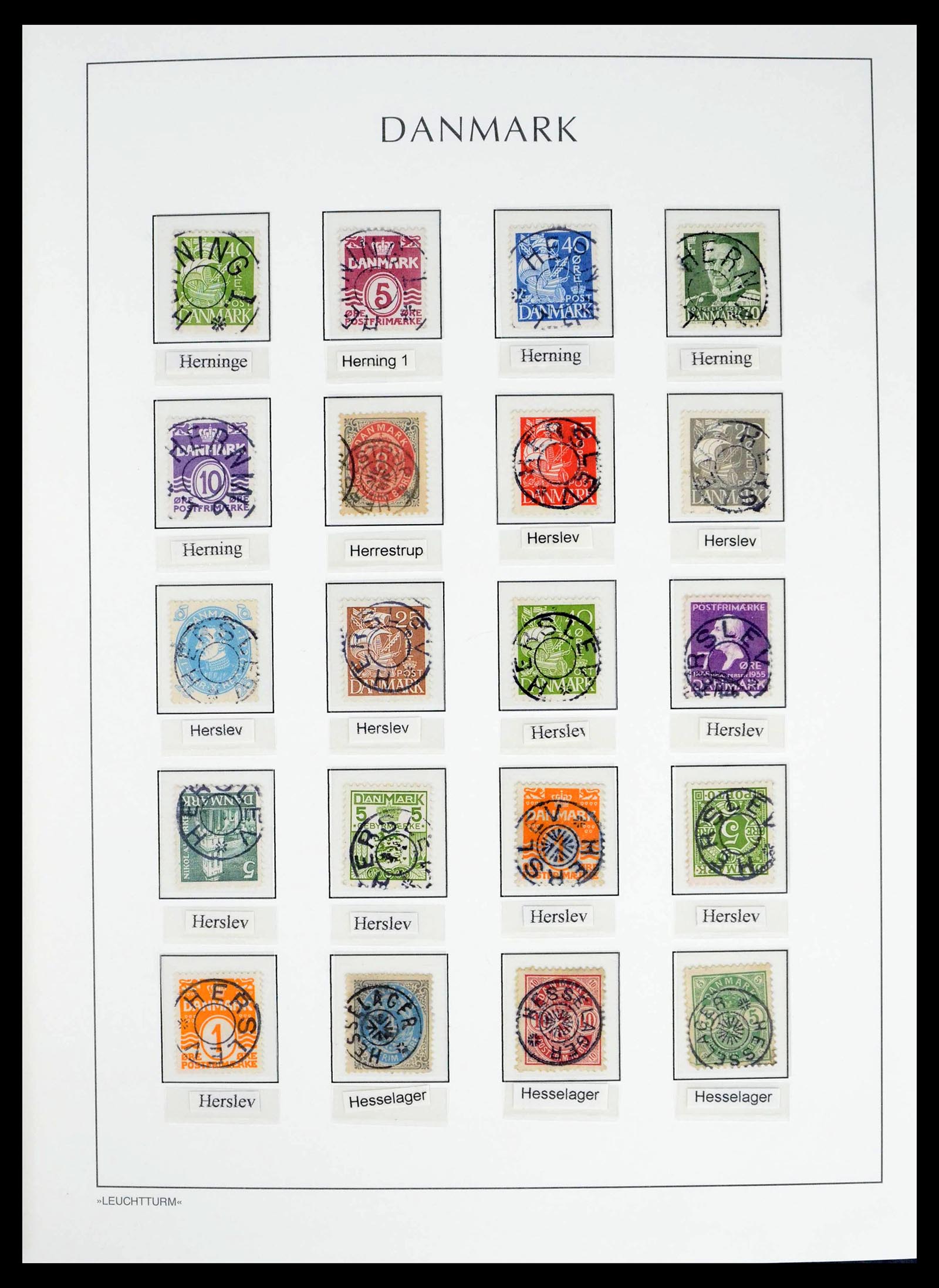 39450 0040 - Postzegelverzameling 39450 Denemarken sterstempels 1874-1940.