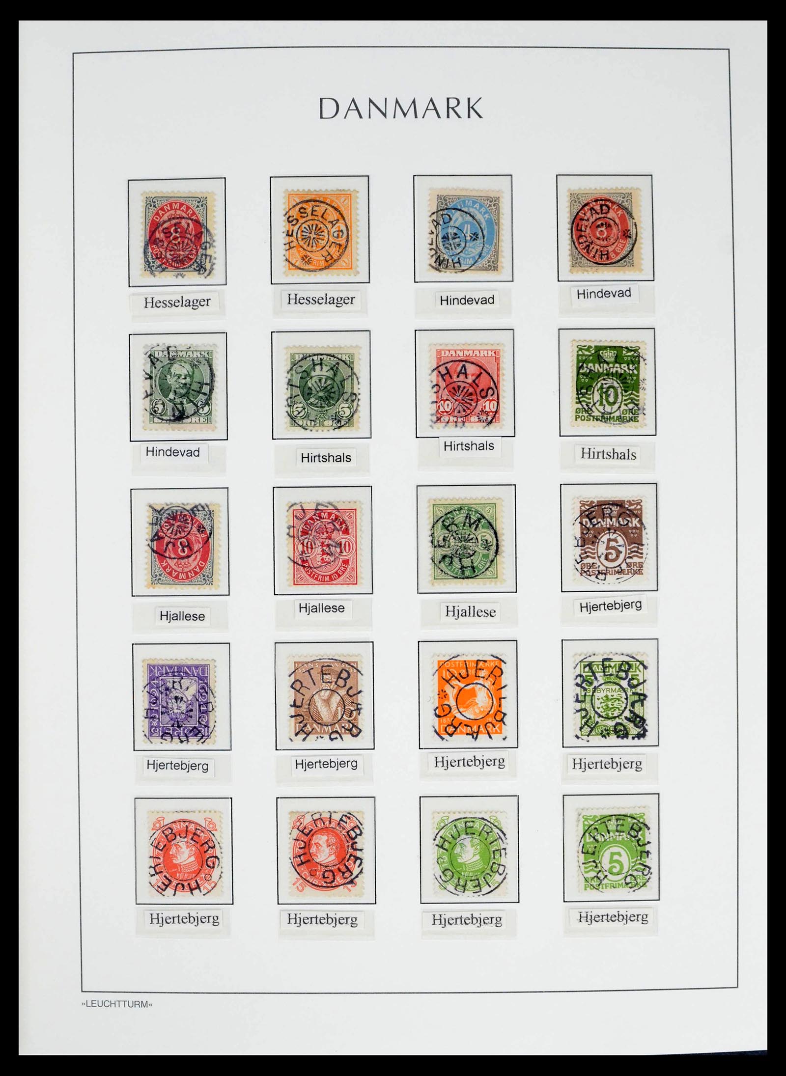 39450 0041 - Stamp collection 39450 Denmark star cancels 1874-1940.