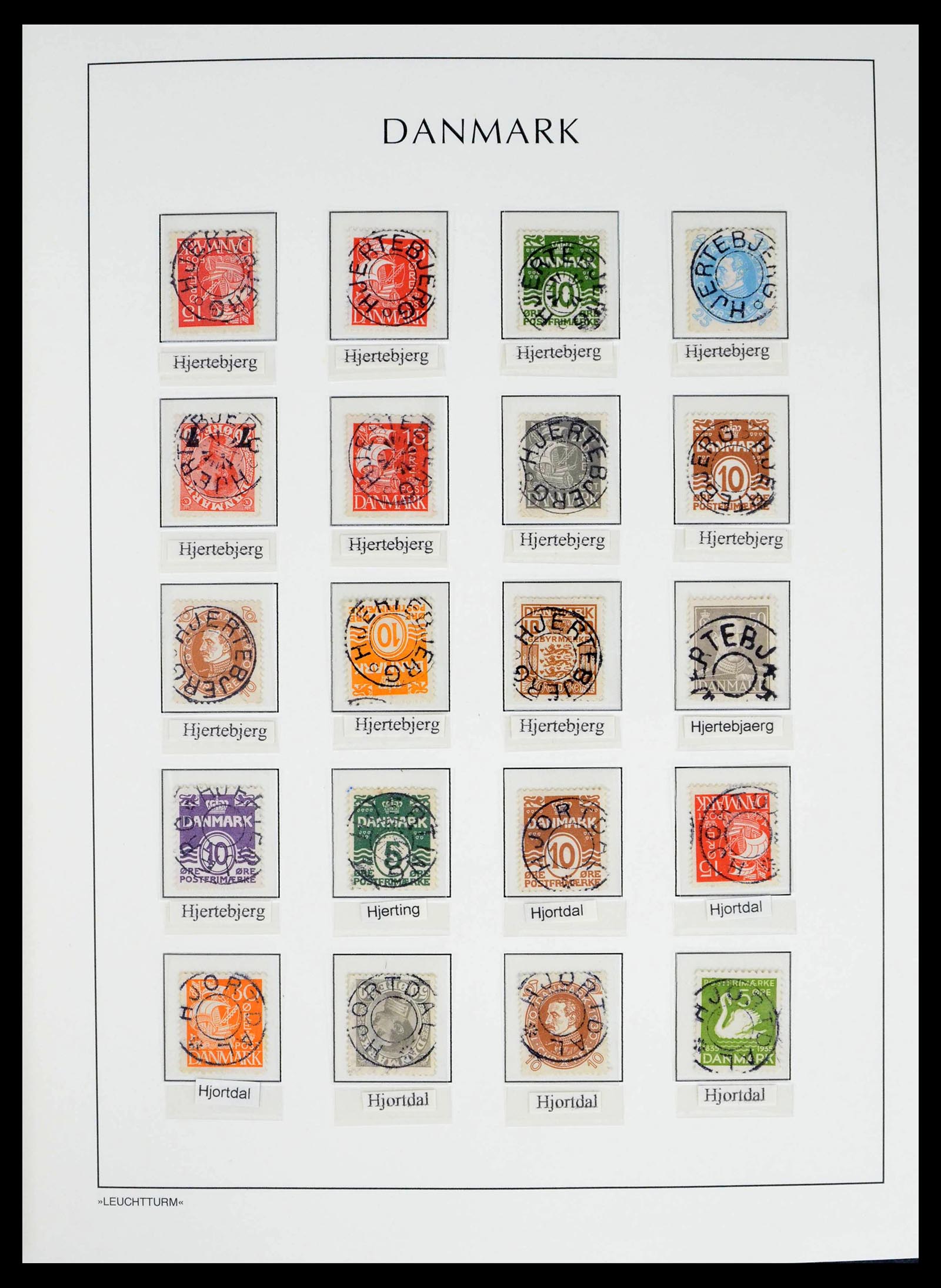 39450 0042 - Stamp collection 39450 Denmark star cancels 1874-1940.