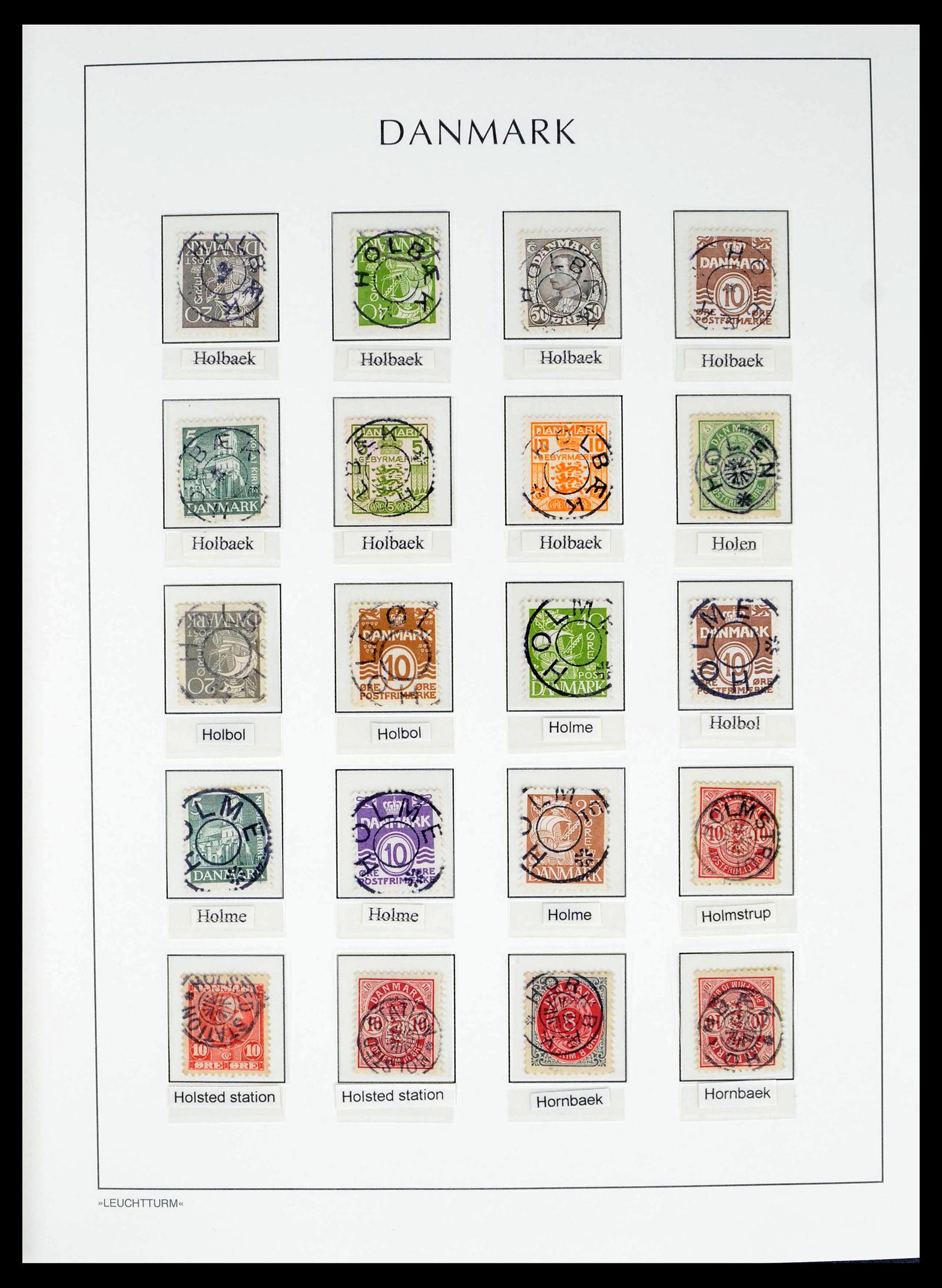 39450 0044 - Stamp collection 39450 Denmark star cancels 1874-1940.