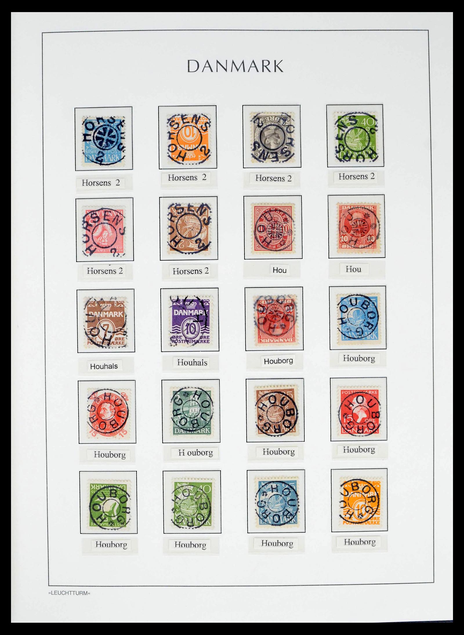 39450 0046 - Stamp collection 39450 Denmark star cancels 1874-1940.