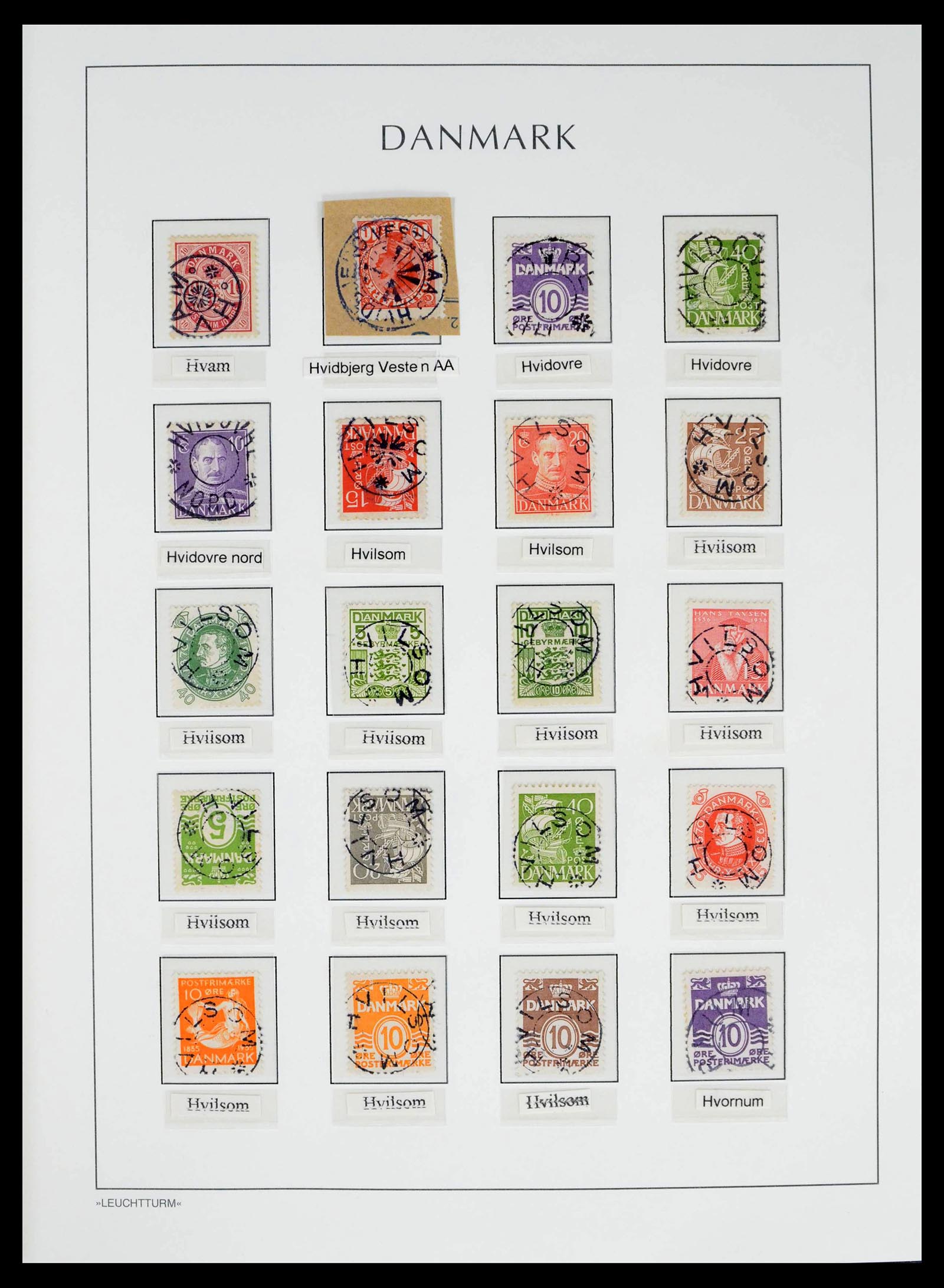 39450 0049 - Stamp collection 39450 Denmark star cancels 1874-1940.