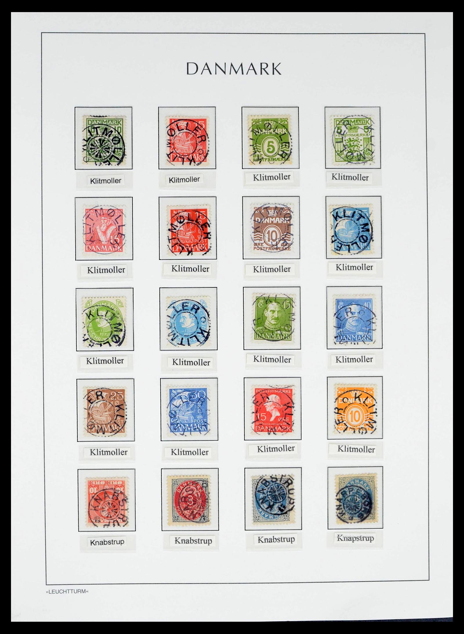 39450 0058 - Stamp collection 39450 Denmark star cancels 1874-1940.