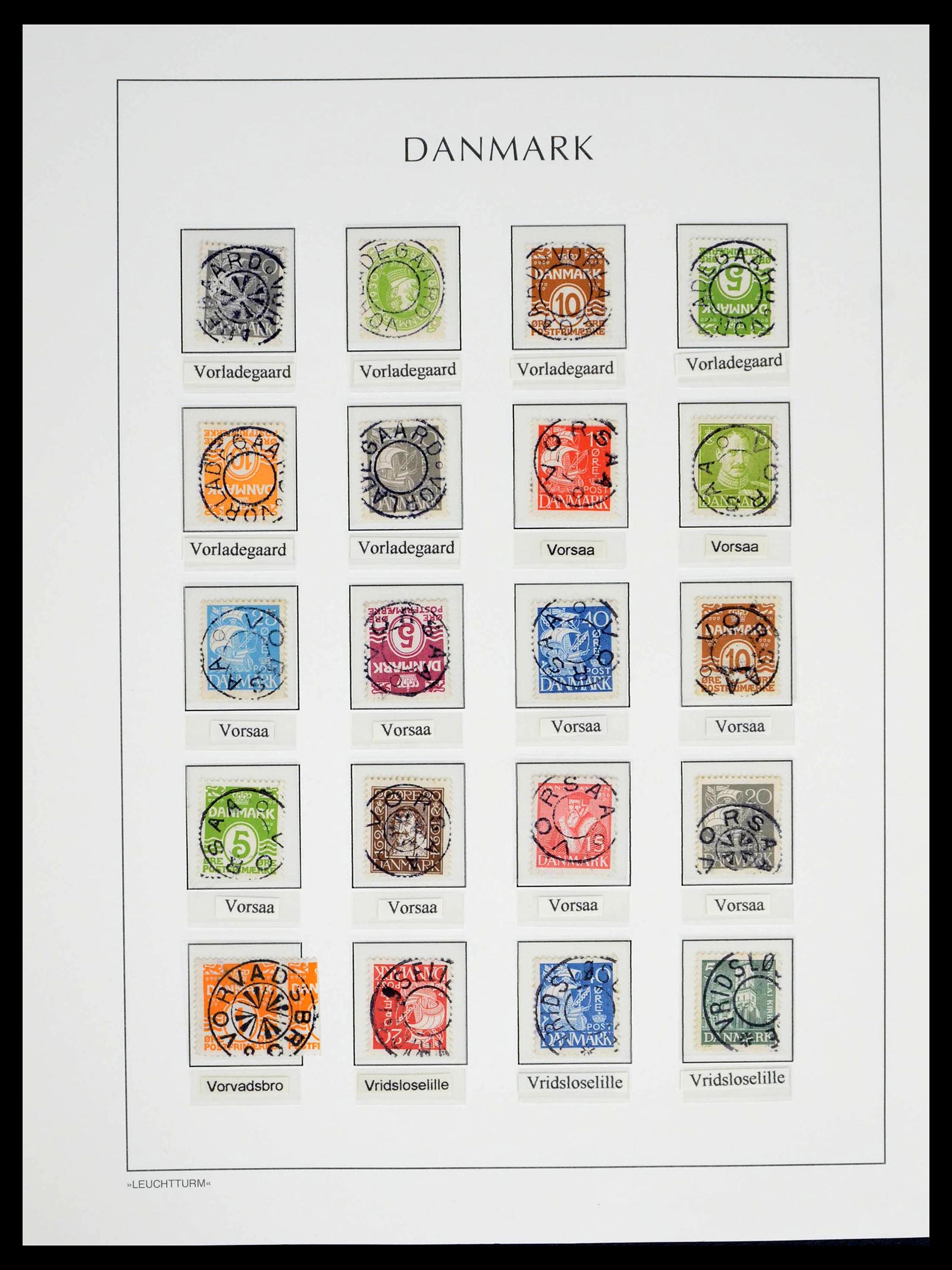 39450 0145 - Postzegelverzameling 39450 Denemarken sterstempels 1874-1940.