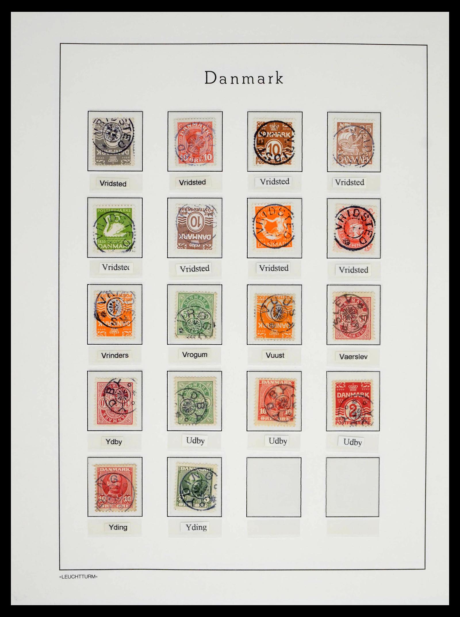 39450 0146 - Postzegelverzameling 39450 Denemarken sterstempels 1874-1940.