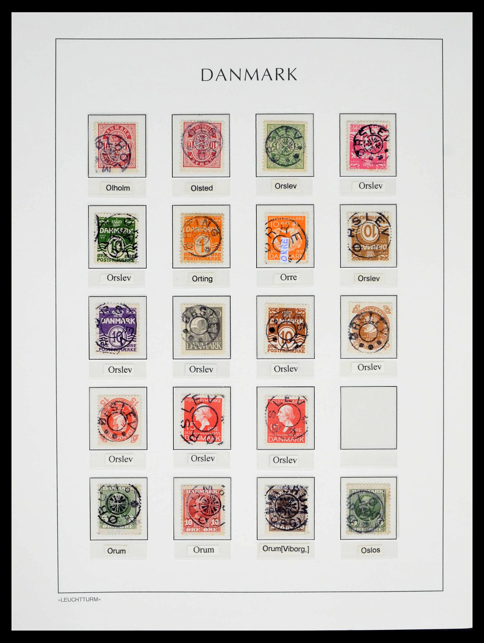39450 0147 - Postzegelverzameling 39450 Denemarken sterstempels 1874-1940.