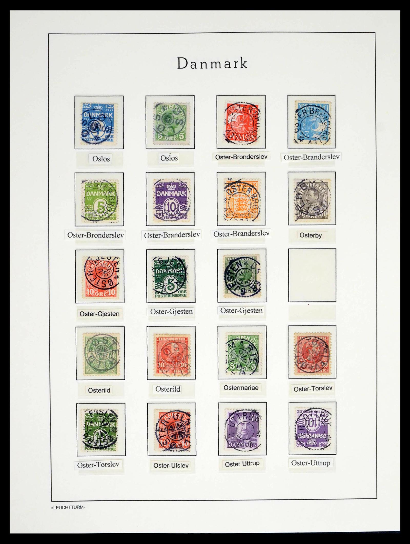 39450 0148 - Postzegelverzameling 39450 Denemarken sterstempels 1874-1940.