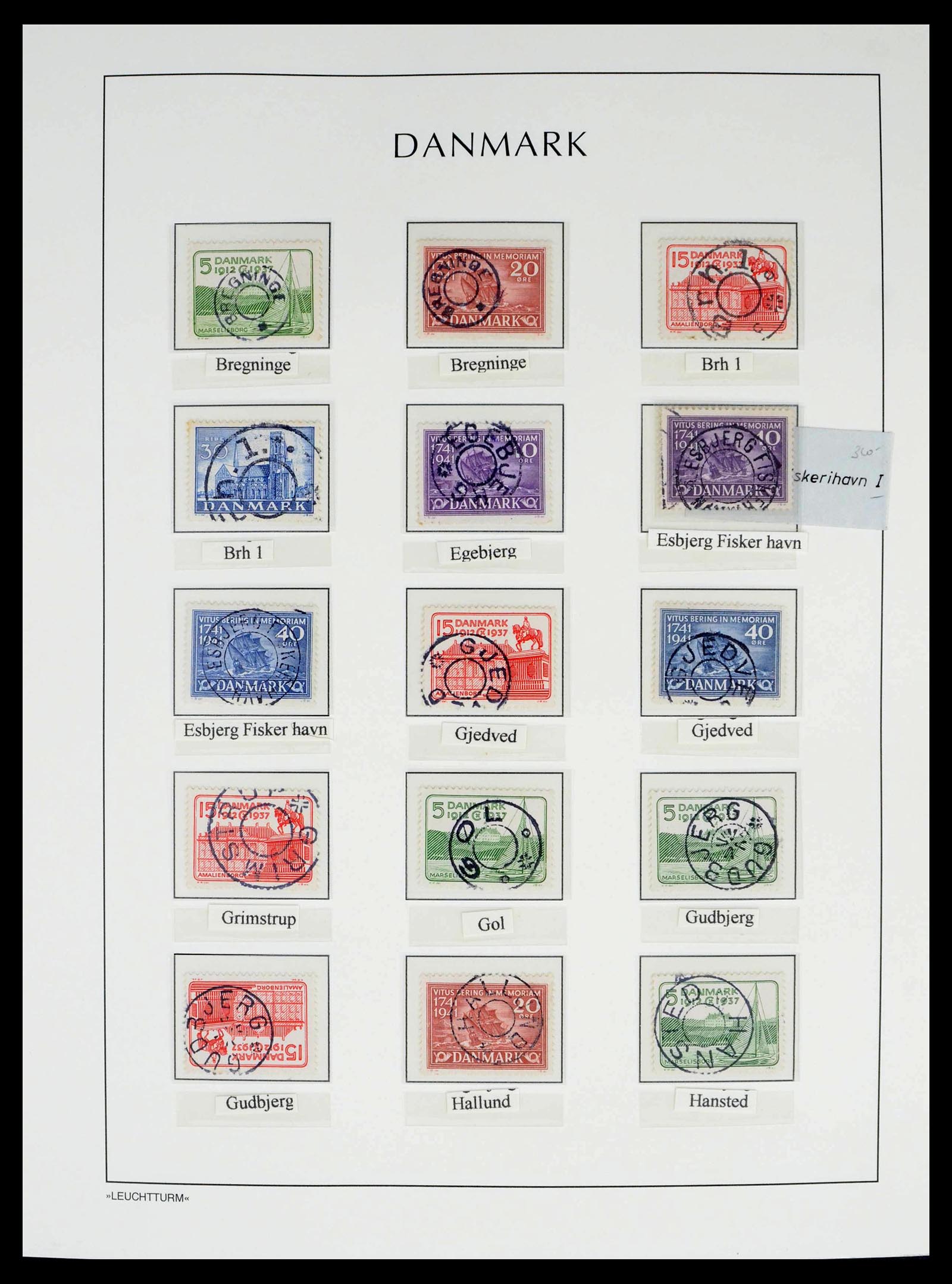 39450 0151 - Postzegelverzameling 39450 Denemarken sterstempels 1874-1940.
