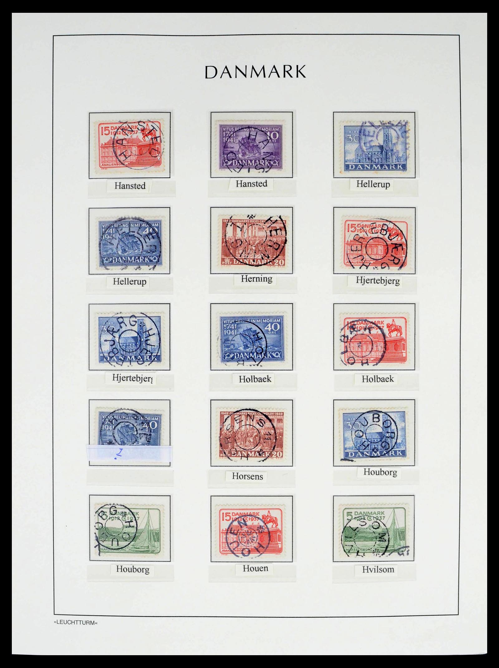 39450 0152 - Postzegelverzameling 39450 Denemarken sterstempels 1874-1940.