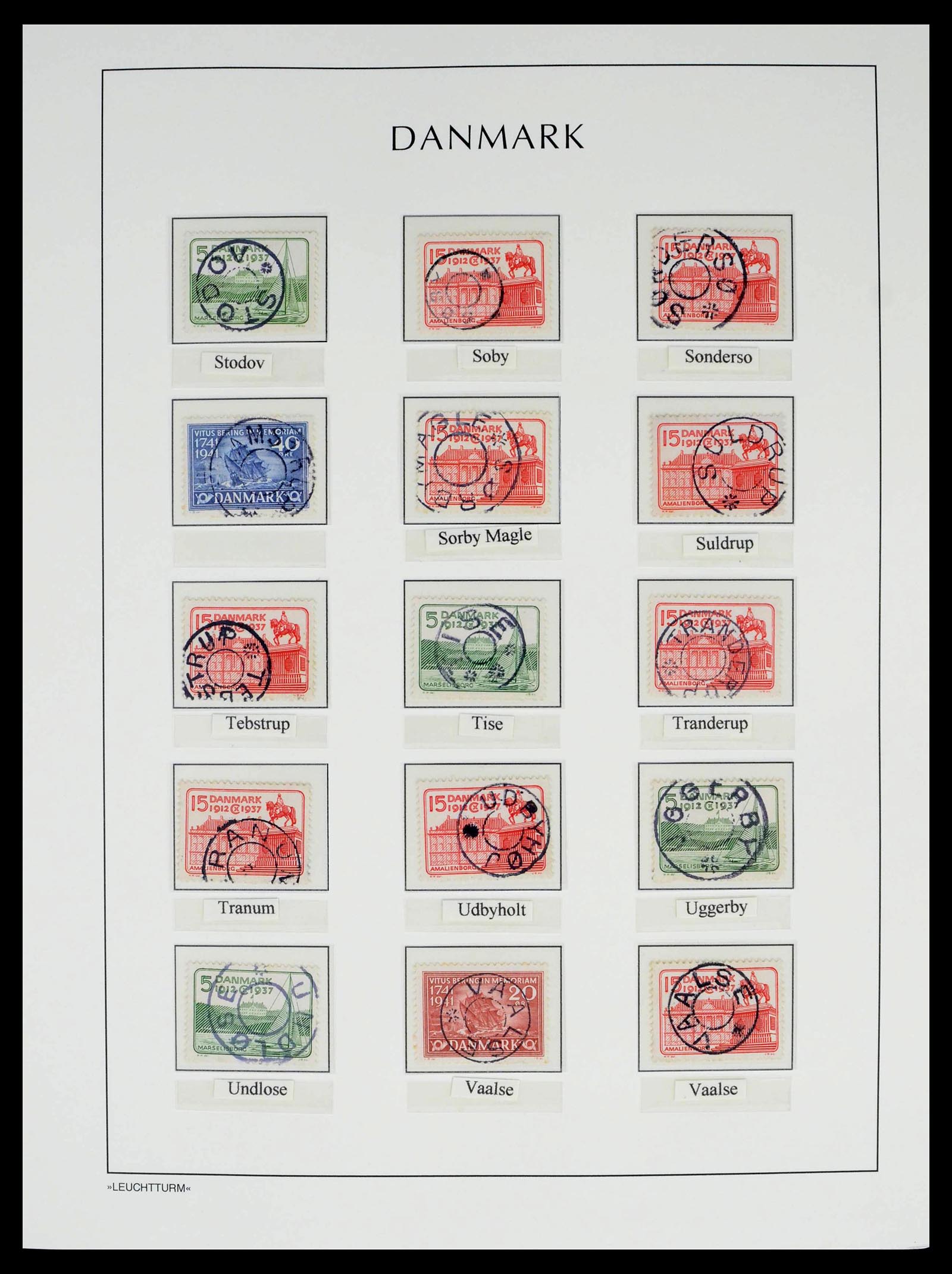39450 0156 - Postzegelverzameling 39450 Denemarken sterstempels 1874-1940.