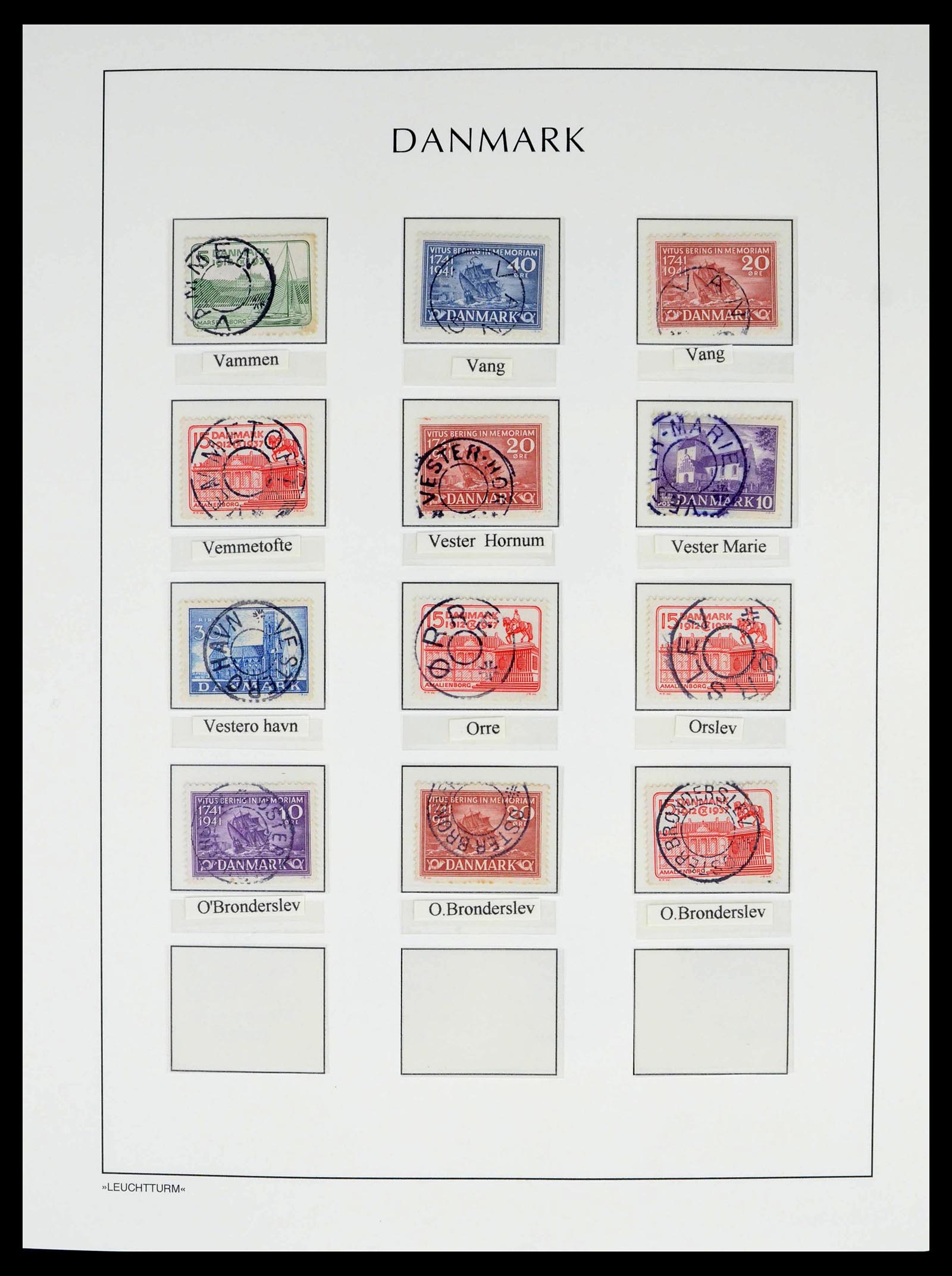 39450 0157 - Postzegelverzameling 39450 Denemarken sterstempels 1874-1940.