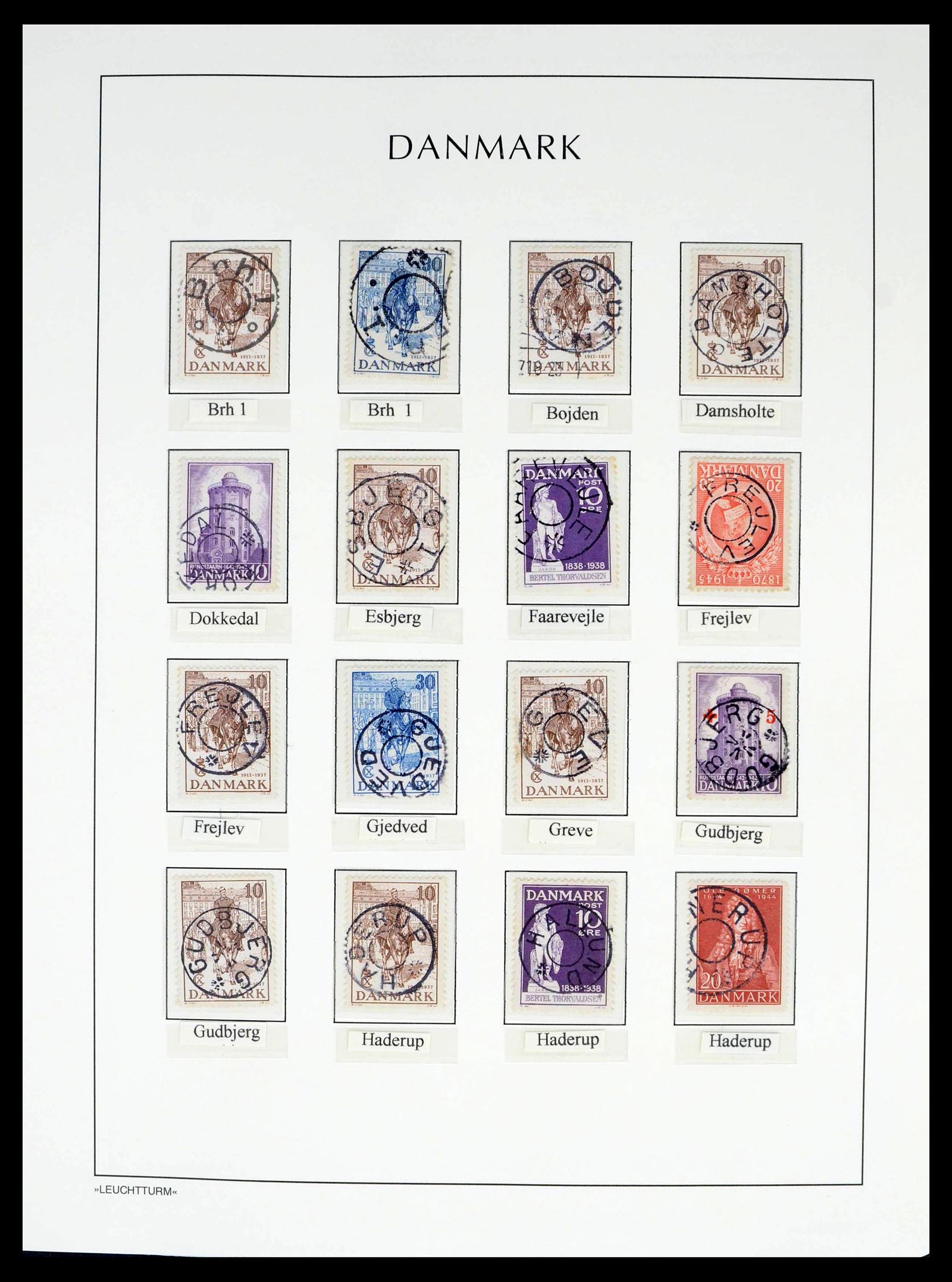 39450 0159 - Postzegelverzameling 39450 Denemarken sterstempels 1874-1940.