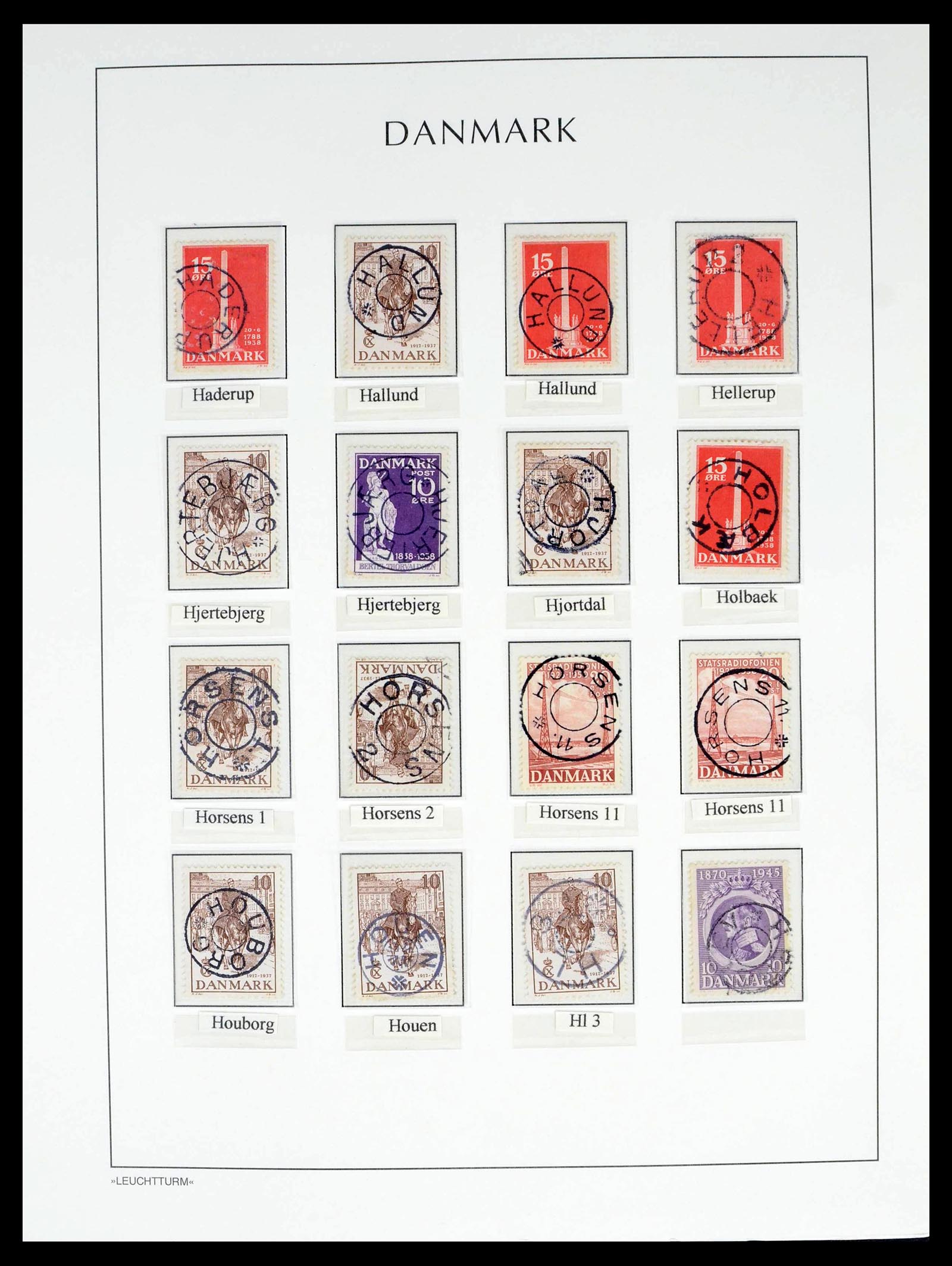 39450 0160 - Postzegelverzameling 39450 Denemarken sterstempels 1874-1940.