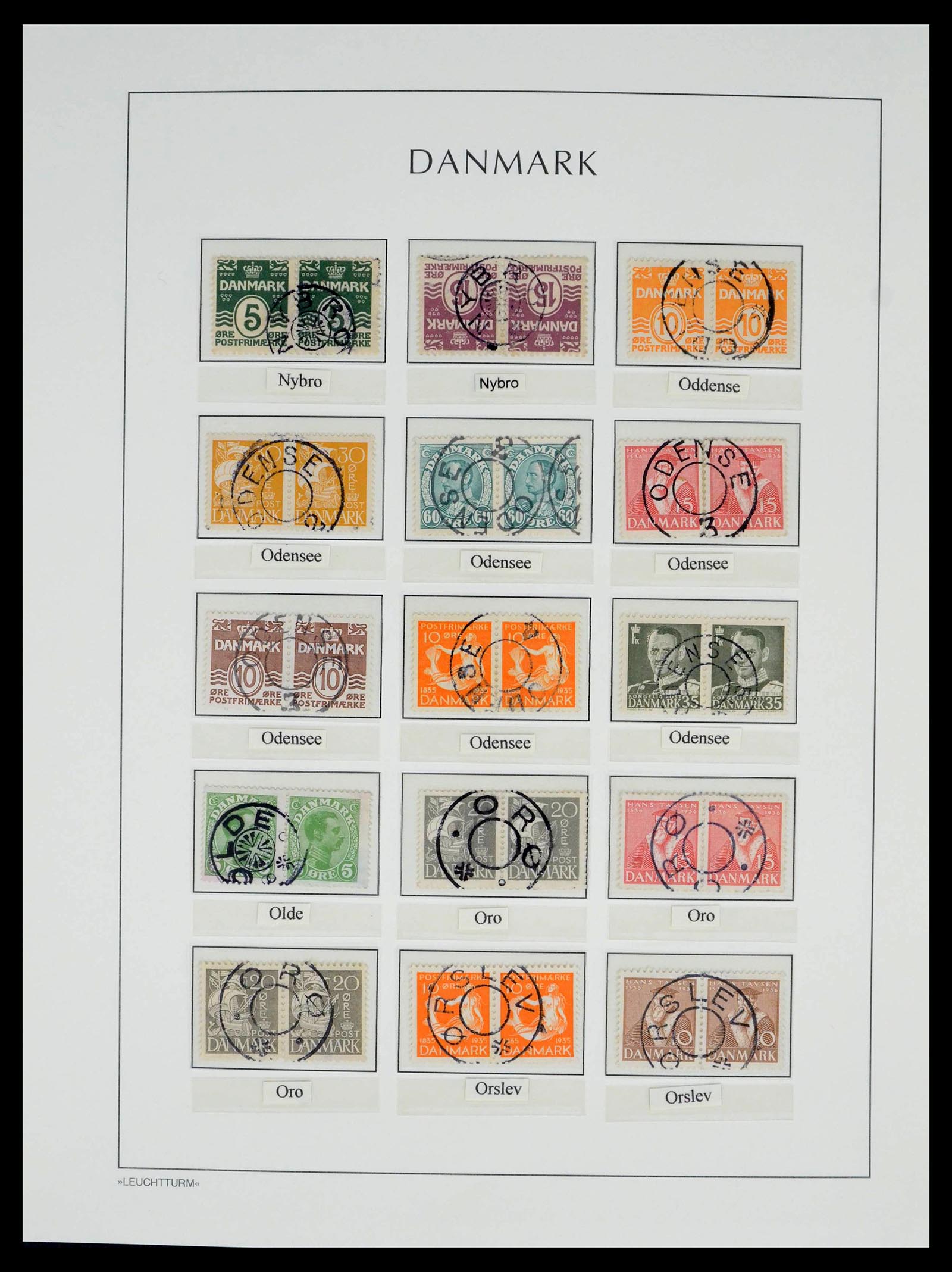 39450 0185 - Stamp collection 39450 Denmark star cancels 1874-1940.