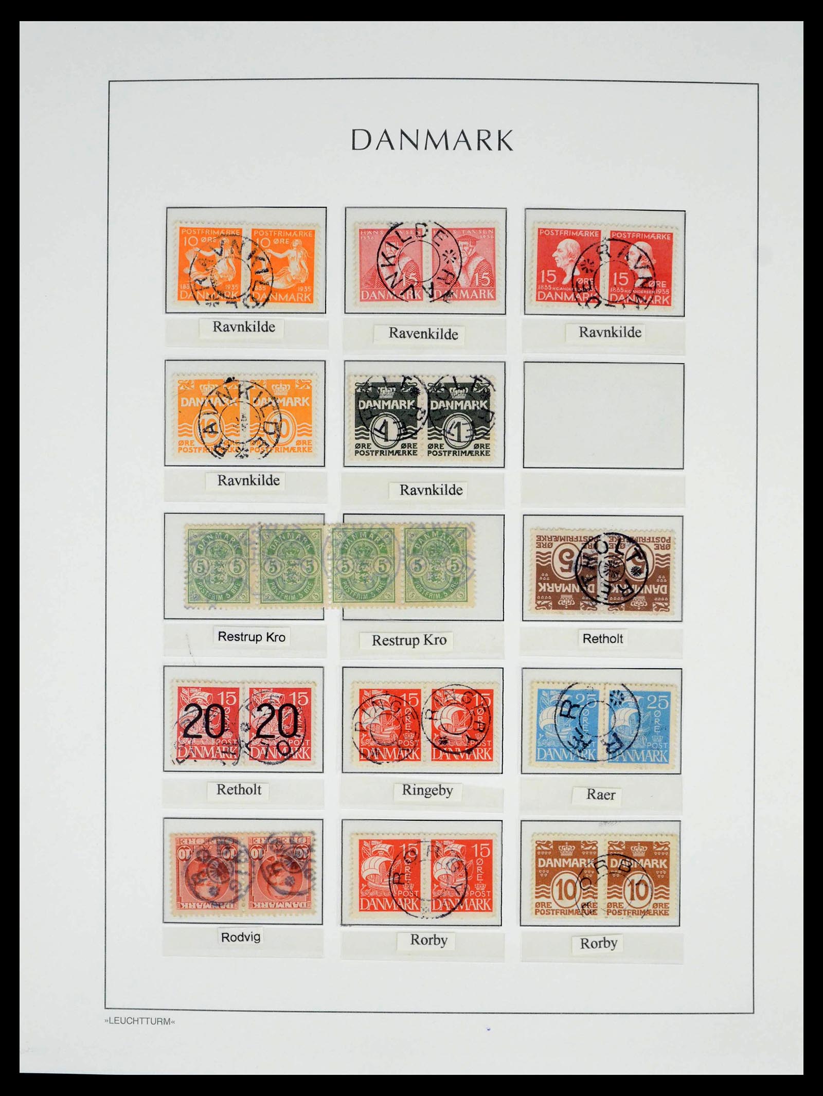 39450 0187 - Postzegelverzameling 39450 Denemarken sterstempels 1874-1940.