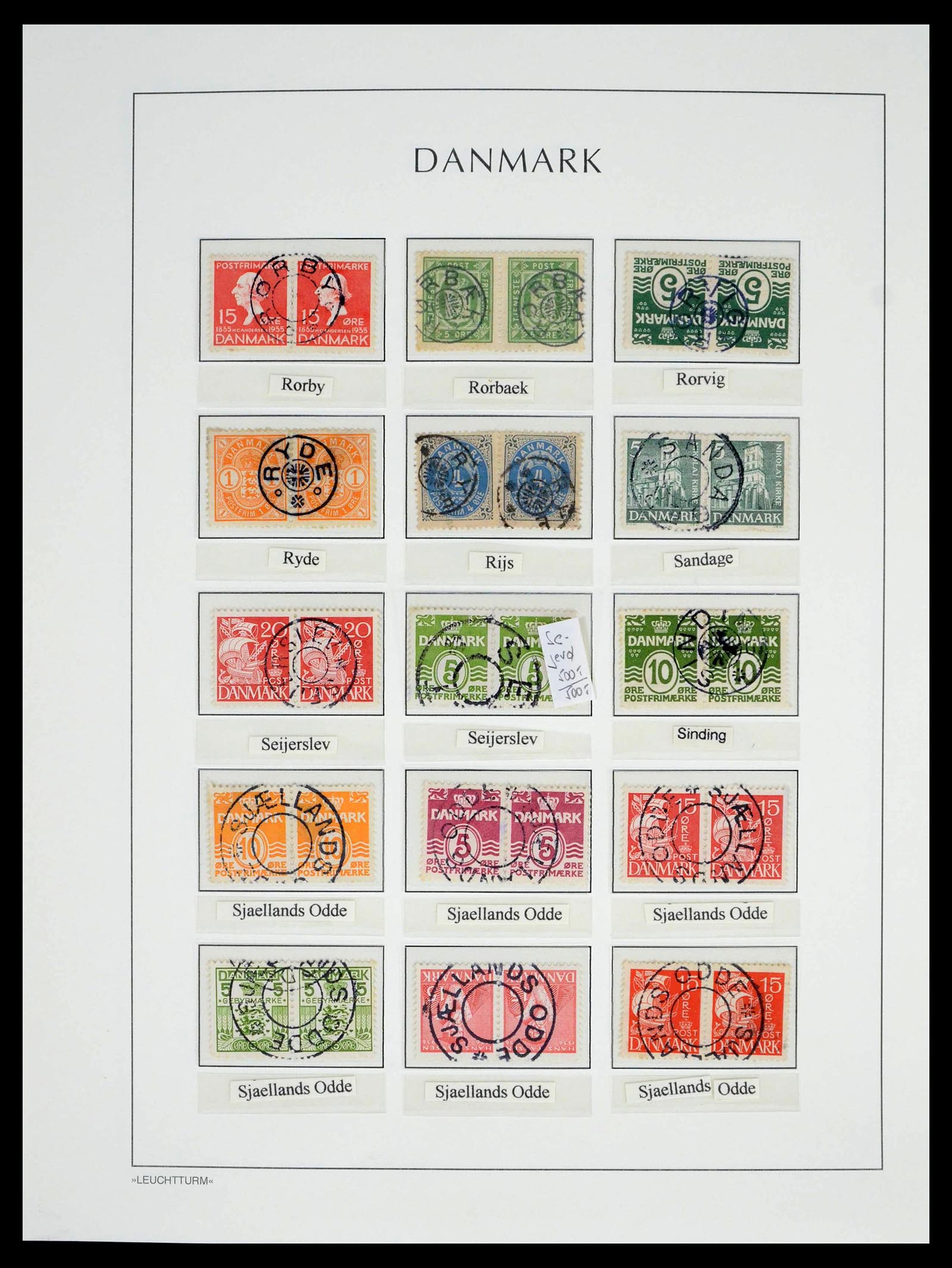 39450 0188 - Stamp collection 39450 Denmark star cancels 1874-1940.