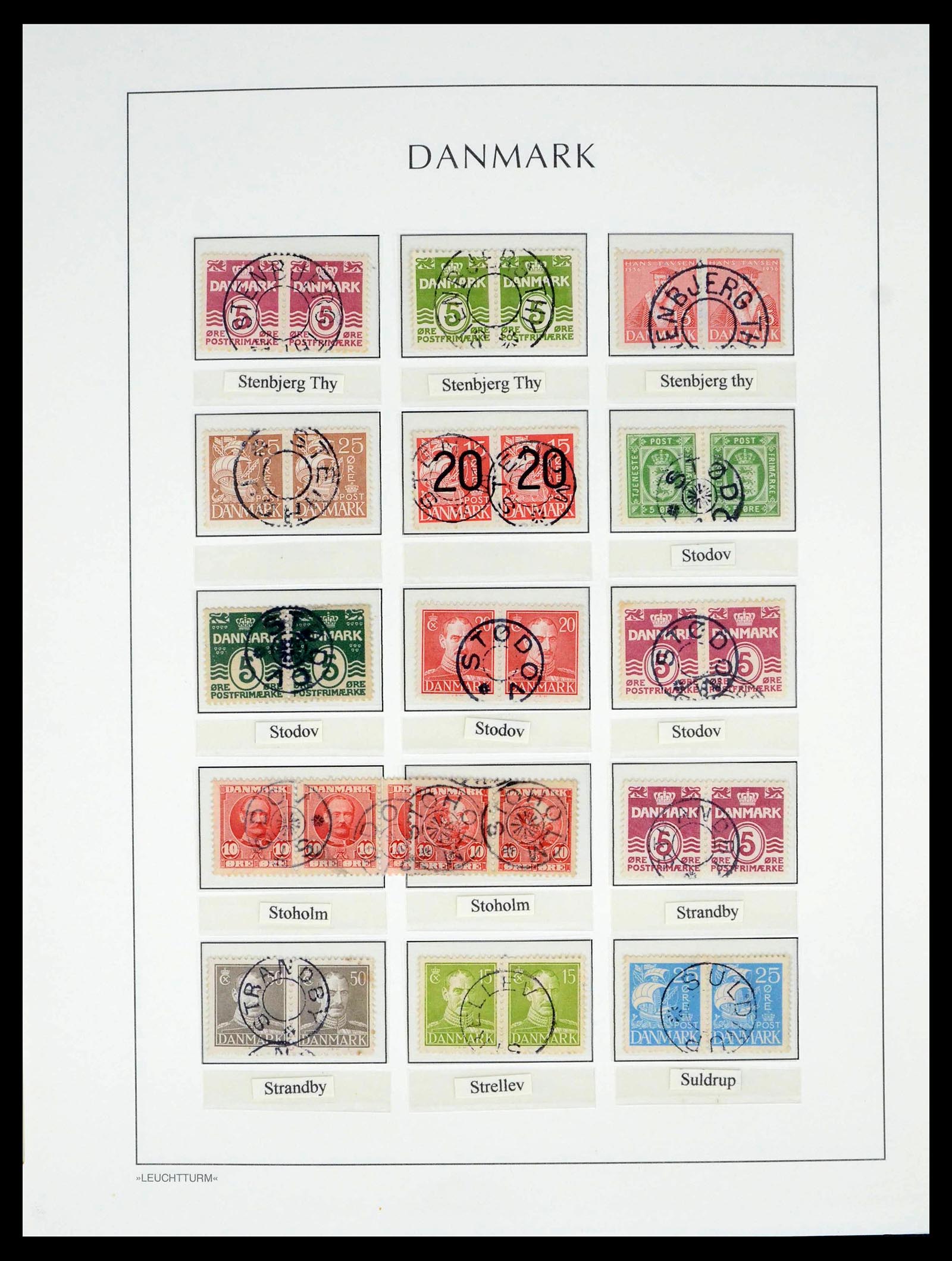39450 0190 - Stamp collection 39450 Denmark star cancels 1874-1940.