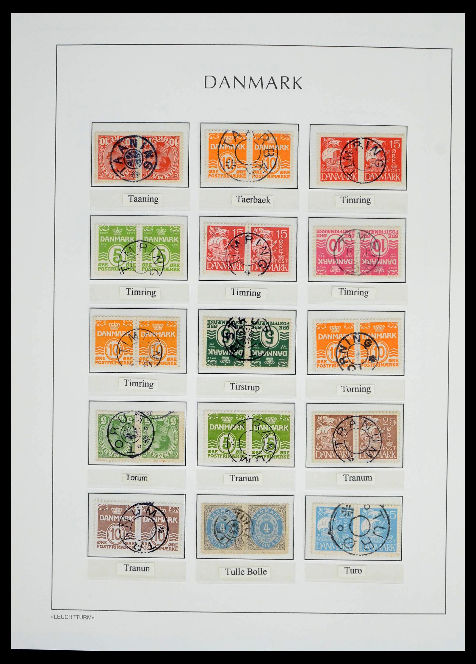 39450 0192 - Stamp collection 39450 Denmark star cancels 1874-1940.