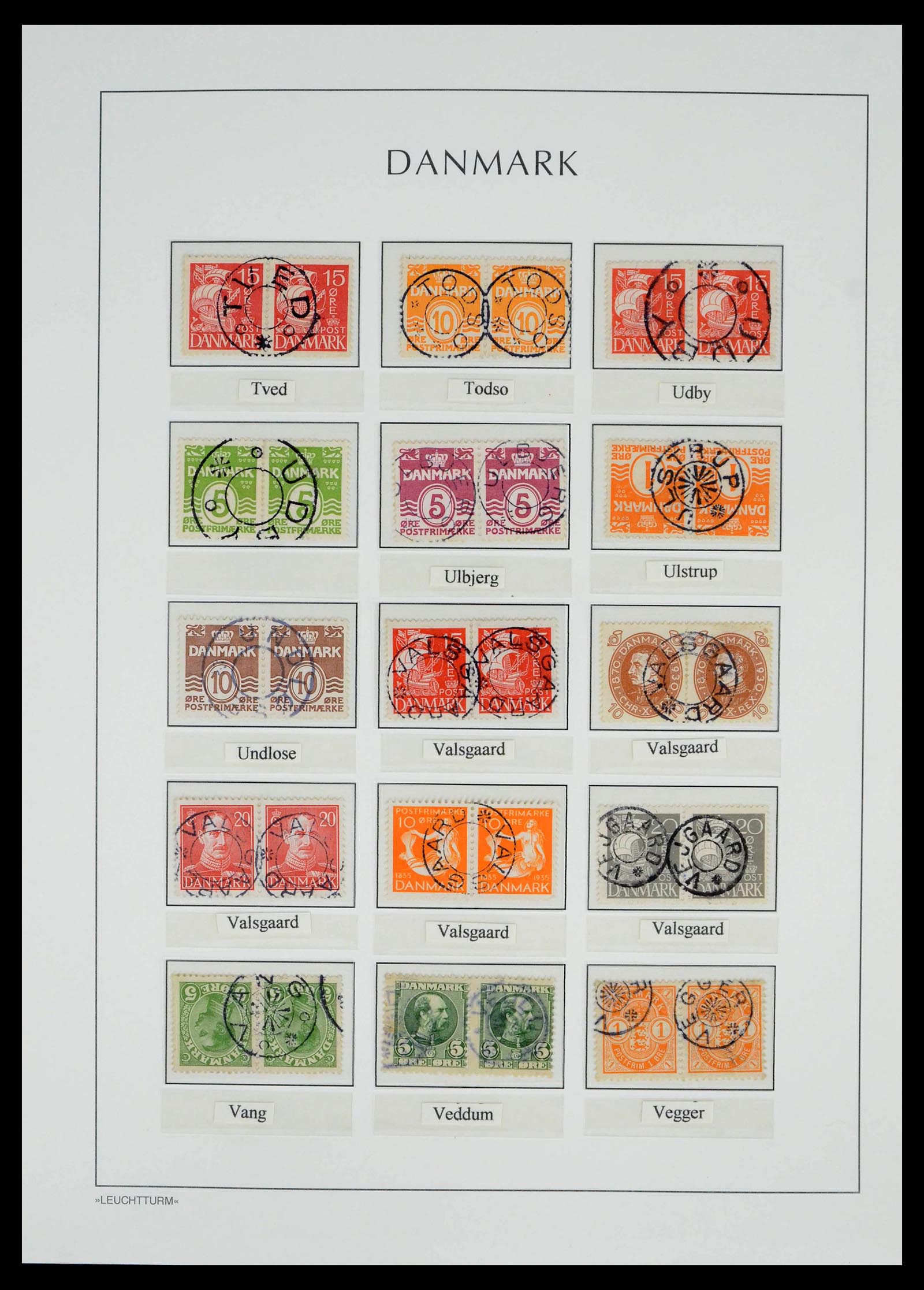 39450 0193 - Stamp collection 39450 Denmark star cancels 1874-1940.