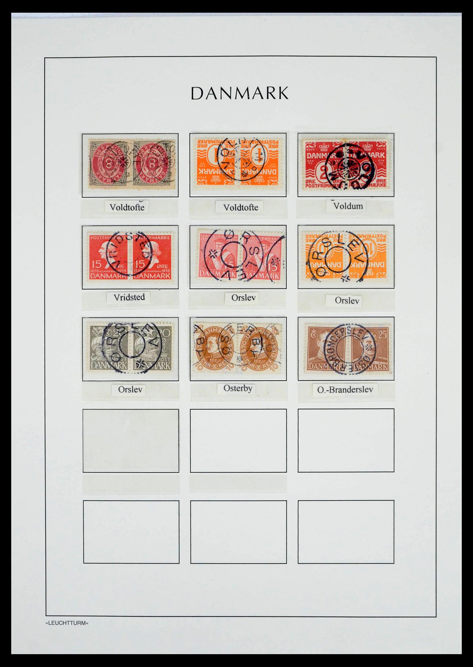 39450 0196 - Postzegelverzameling 39450 Denemarken sterstempels 1874-1940.