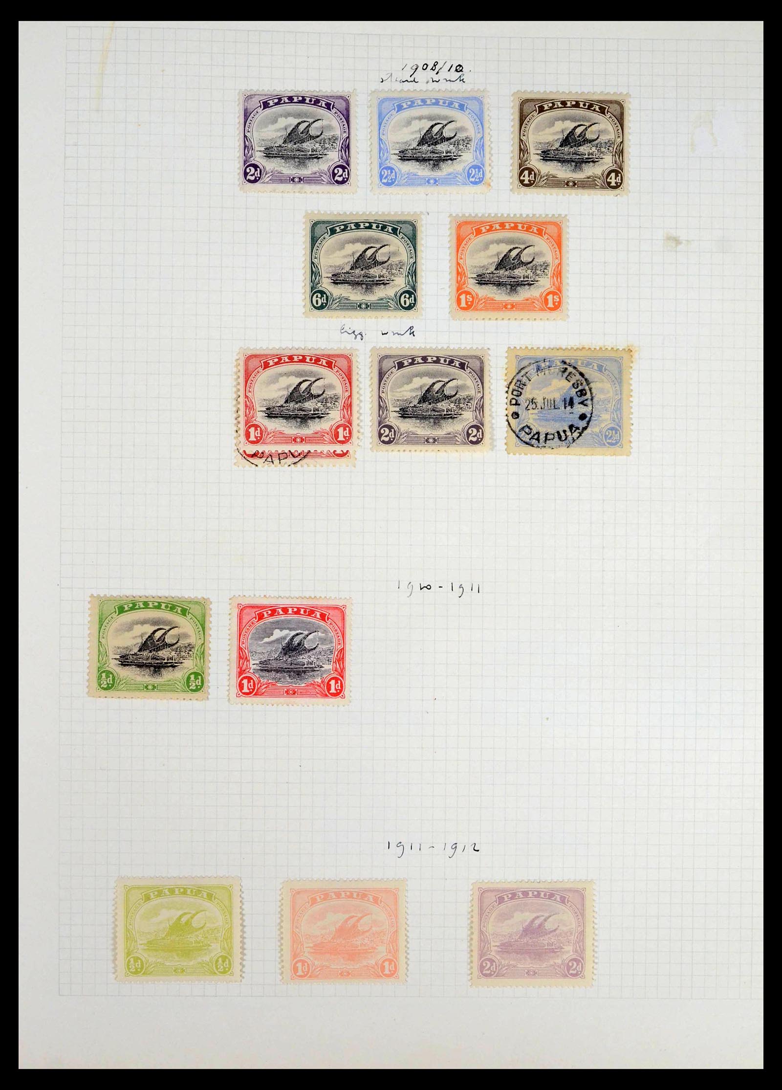 39452 0003 - Postzegelverzameling 39452 Papua & NW Pacific 1900-1935.