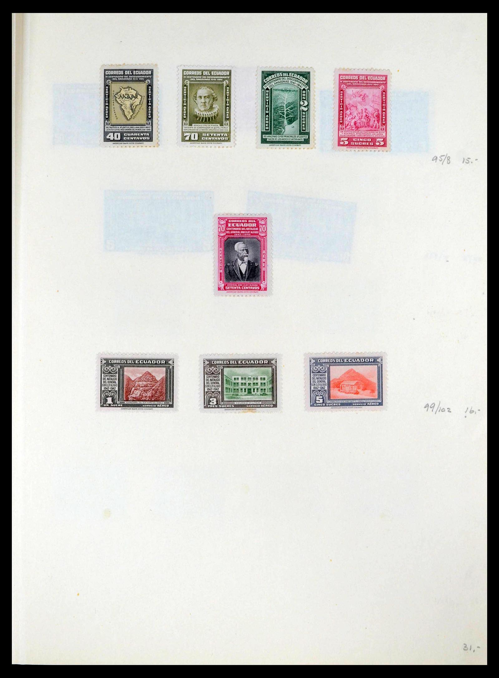 39456 0008 - Postzegelverzameling 39456 Ecuador 1865-1960.