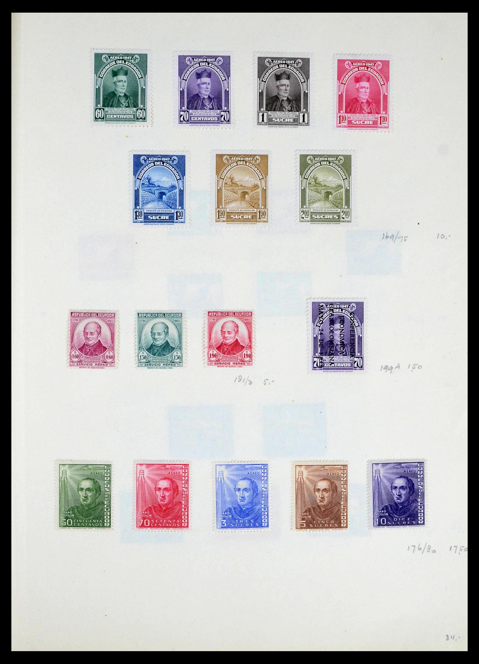 39456 0014 - Postzegelverzameling 39456 Ecuador 1865-1960.