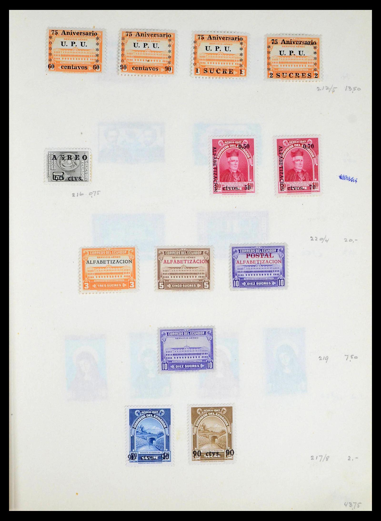 39456 0017 - Postzegelverzameling 39456 Ecuador 1865-1960.
