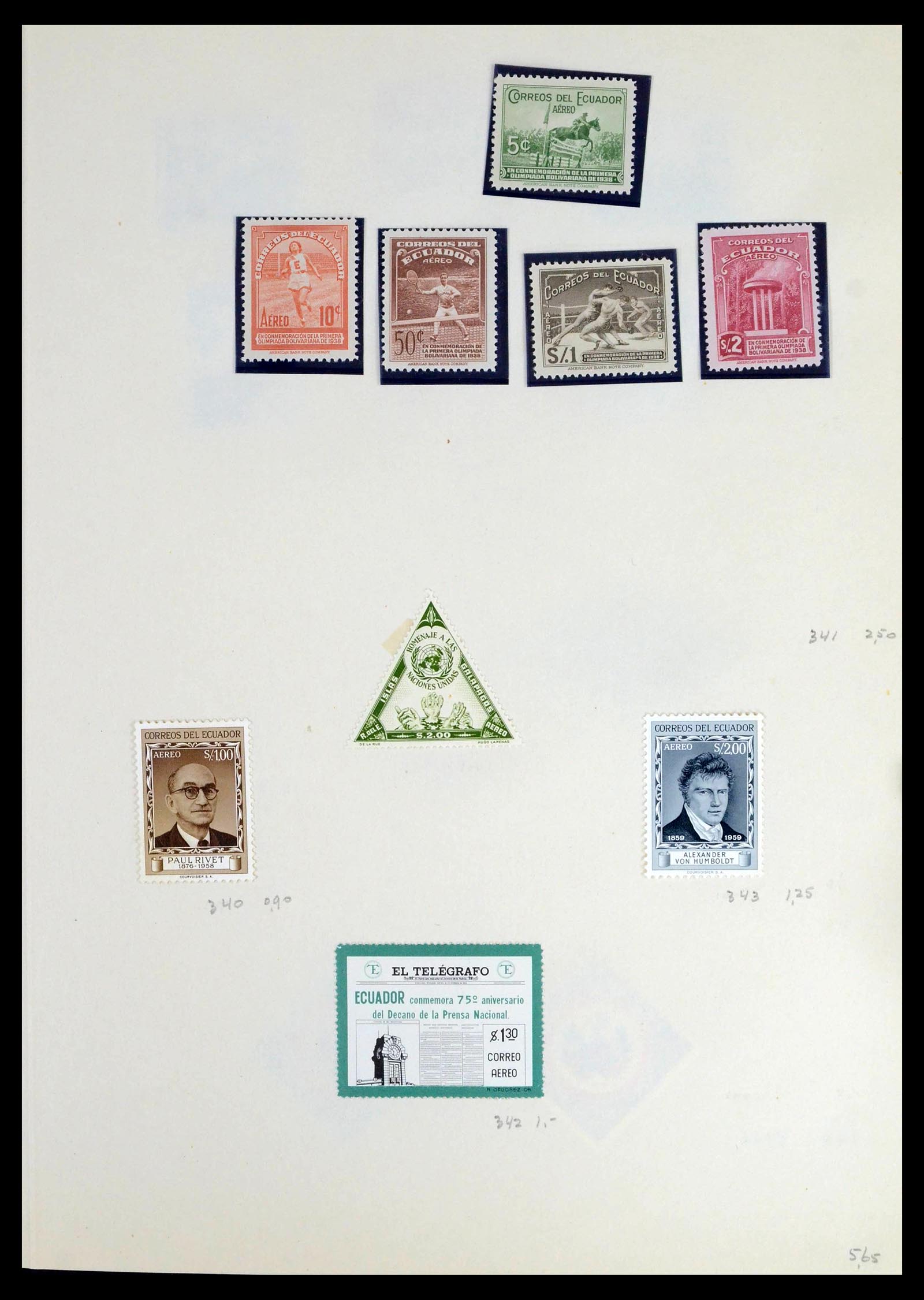 39456 0025 - Postzegelverzameling 39456 Ecuador 1865-1960.