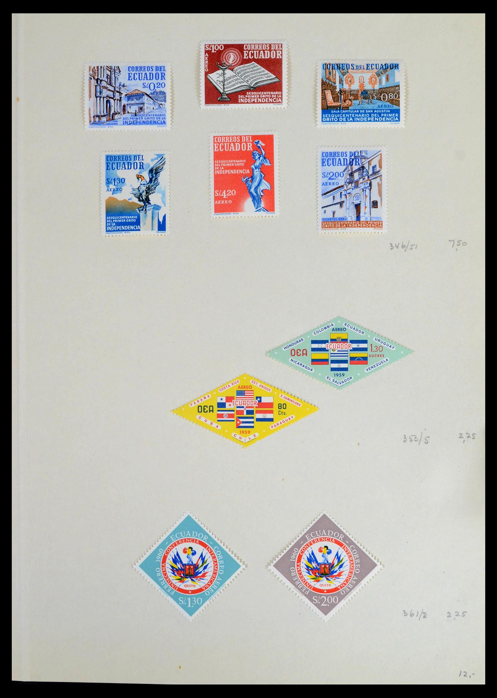 39456 0026 - Postzegelverzameling 39456 Ecuador 1865-1960.
