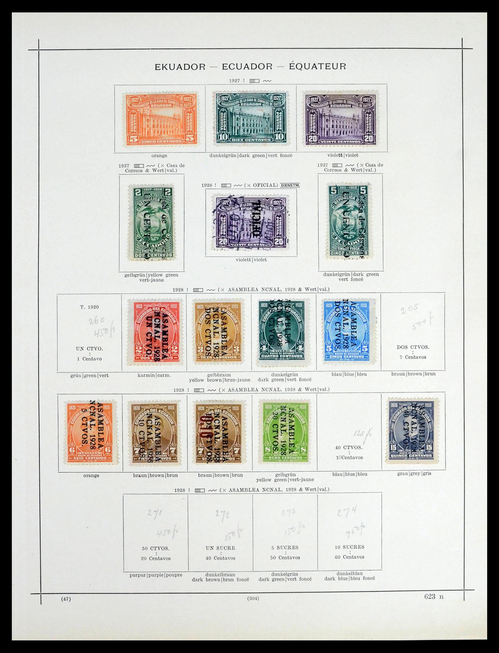 39456 0043 - Postzegelverzameling 39456 Ecuador 1865-1960.