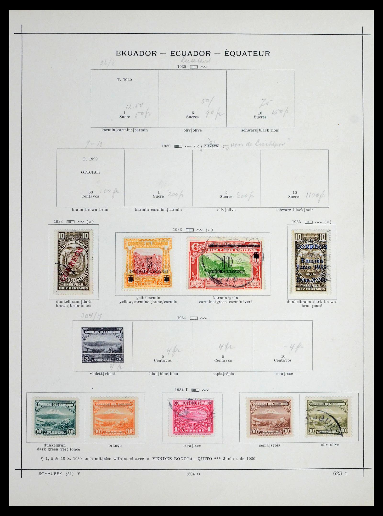 39456 0047 - Postzegelverzameling 39456 Ecuador 1865-1960.