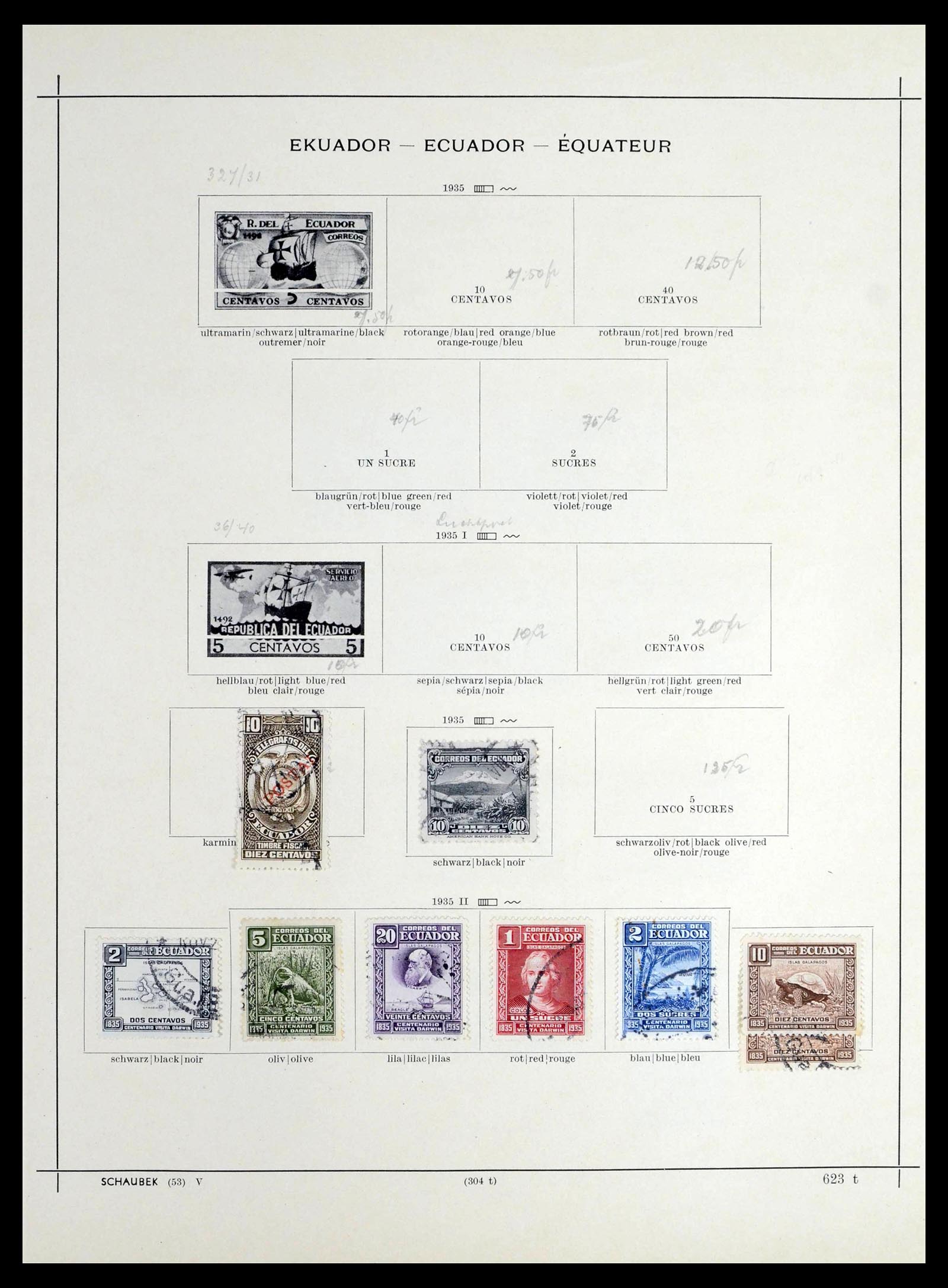 39456 0048 - Postzegelverzameling 39456 Ecuador 1865-1960.